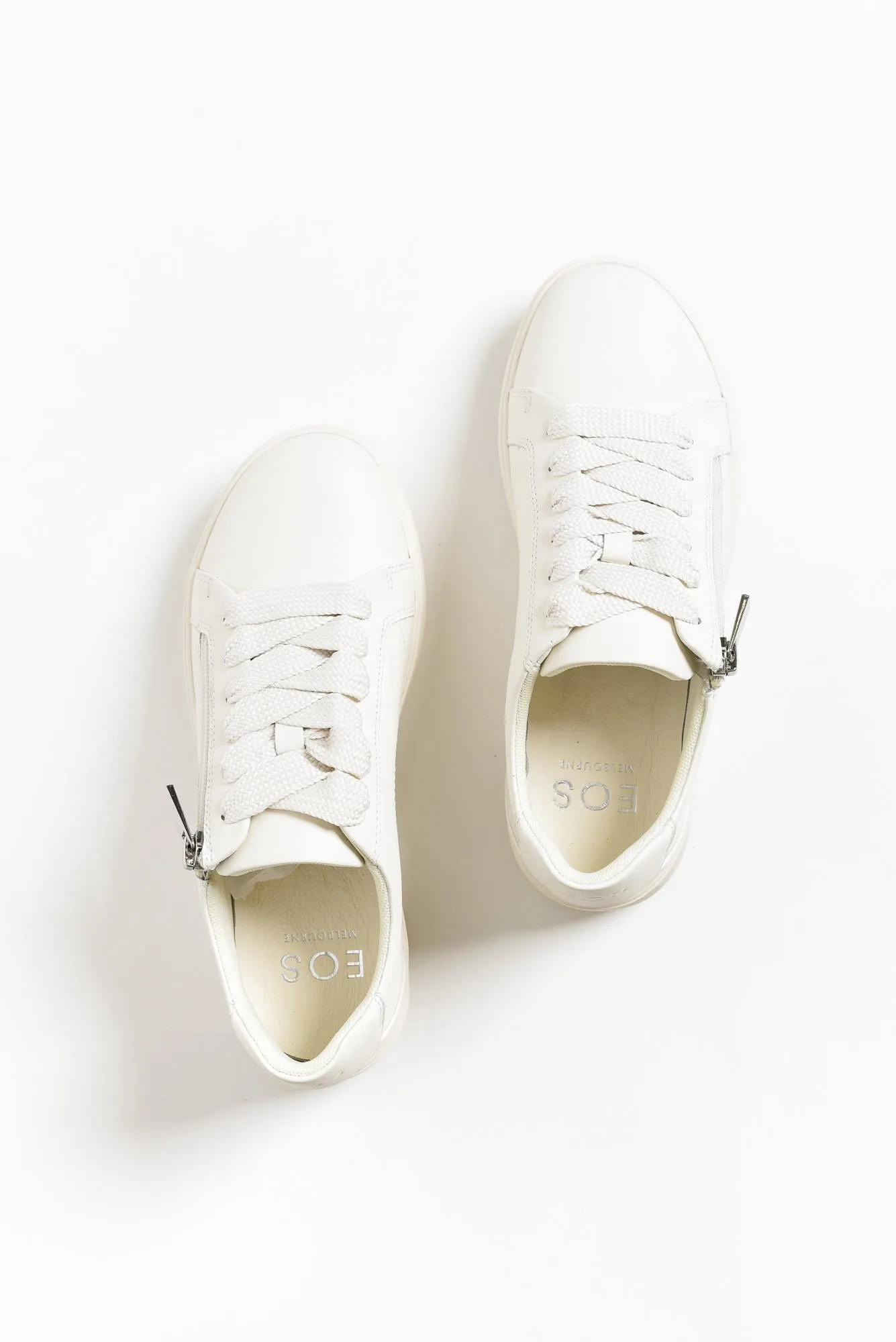 Noemi White Leather Zip Sneaker sold by Blue Bungalow product image thumbnail 5