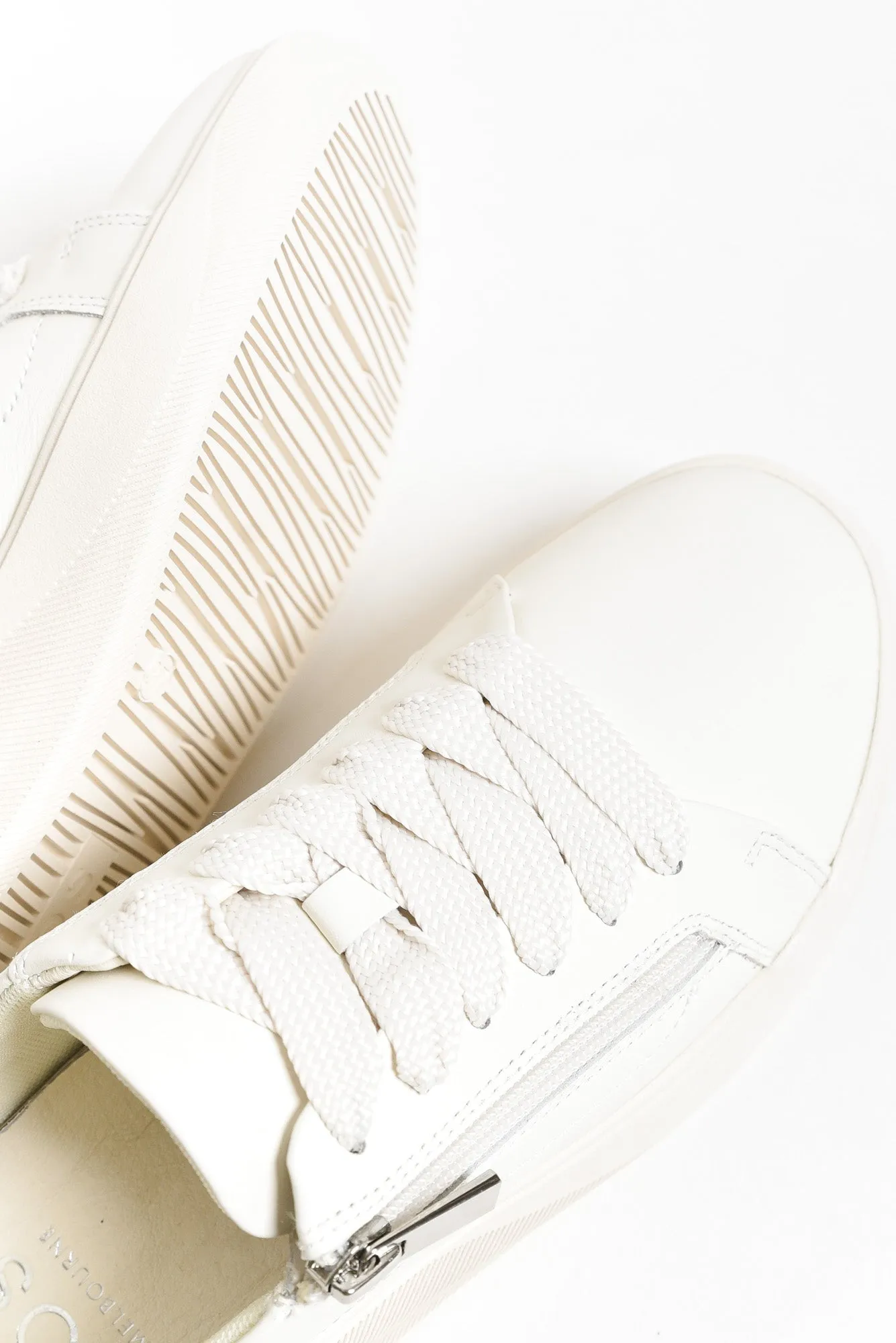 Noemi White Leather Zip Sneaker sold by Blue Bungalow product image thumbnail 2