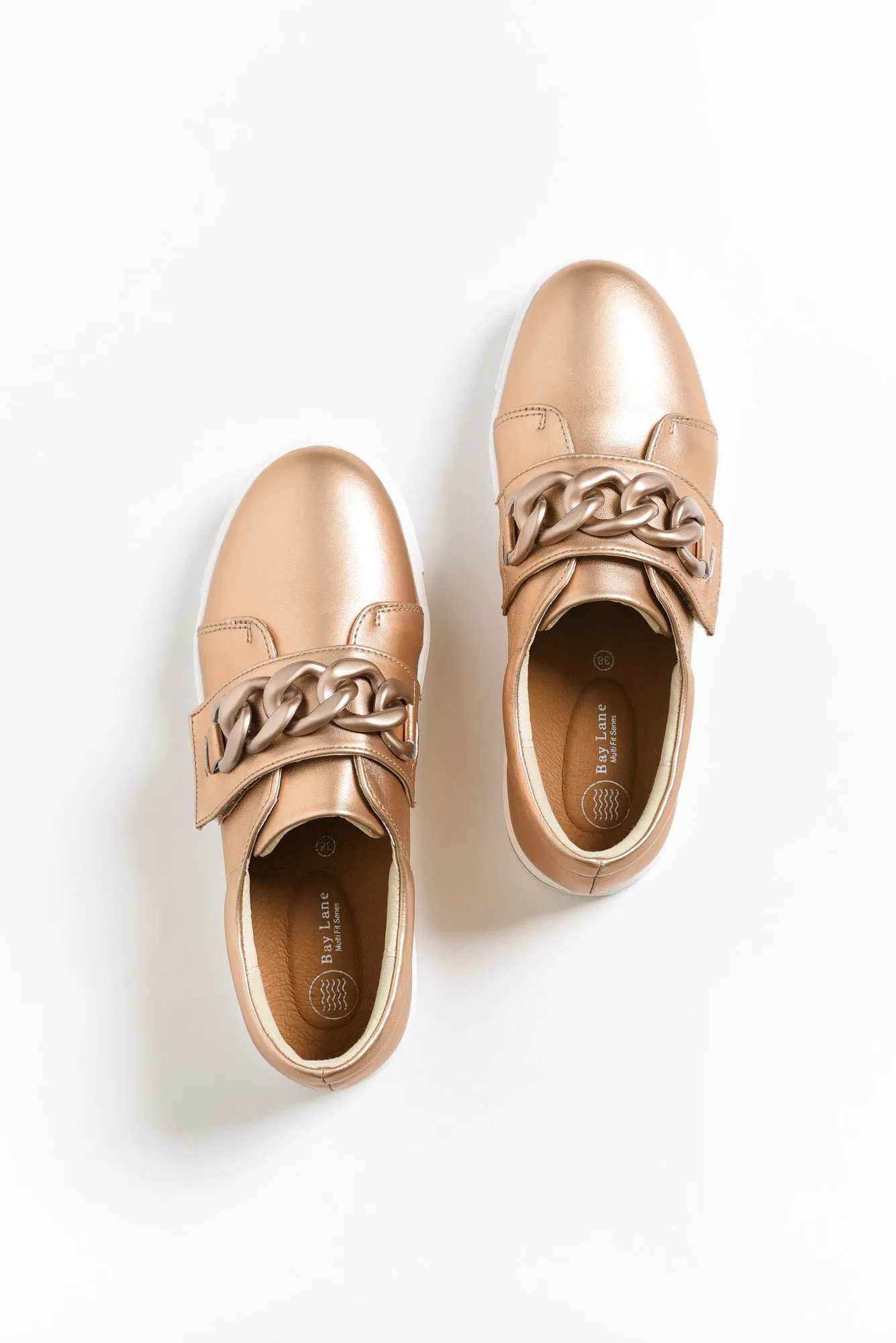 Koolah Rose Gold Leather Chain Sneaker sold by Blue Bungalow product image thumbnail 5