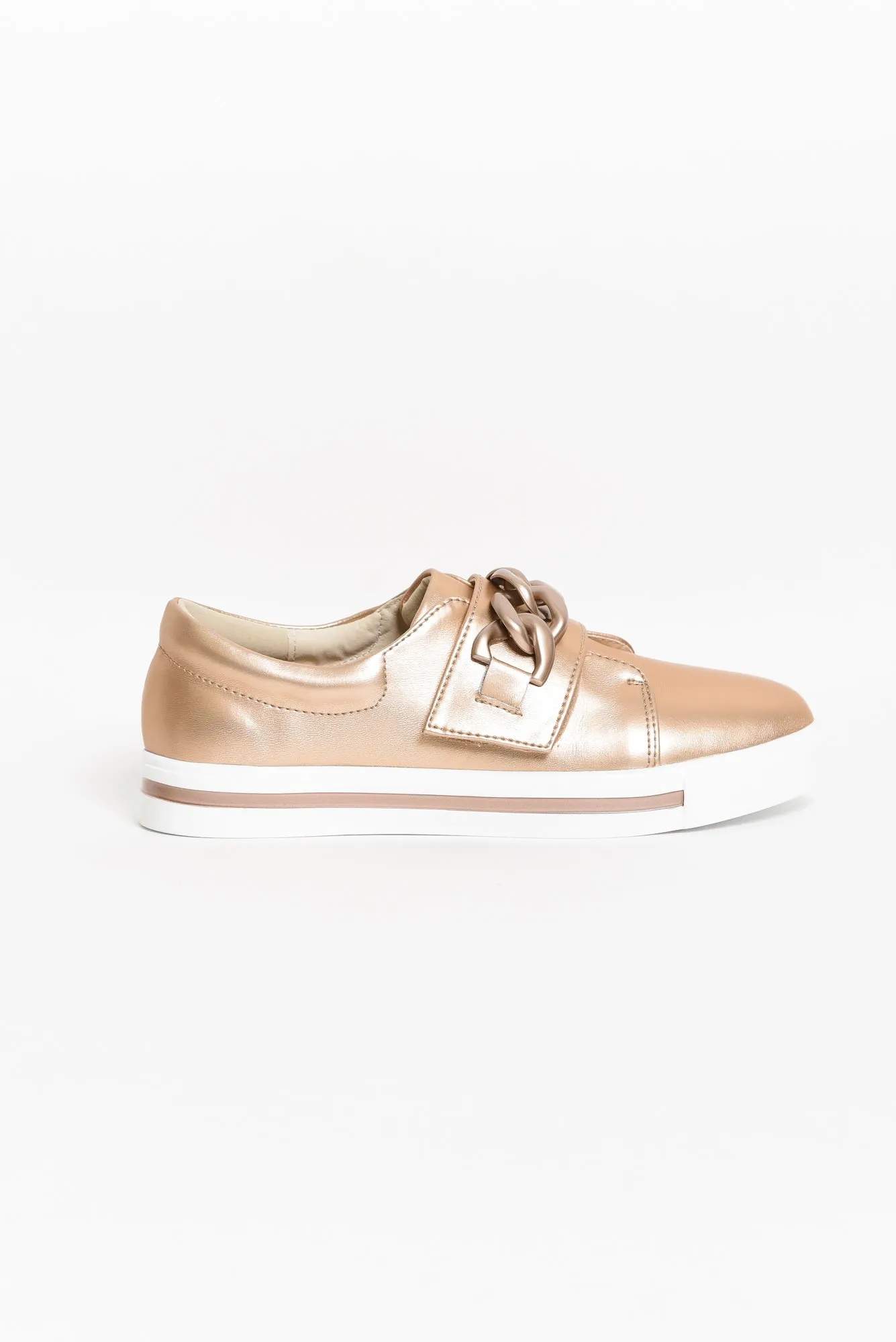 Koolah Rose Gold Leather Chain Sneaker sold by Blue Bungalow product image thumbnail 4