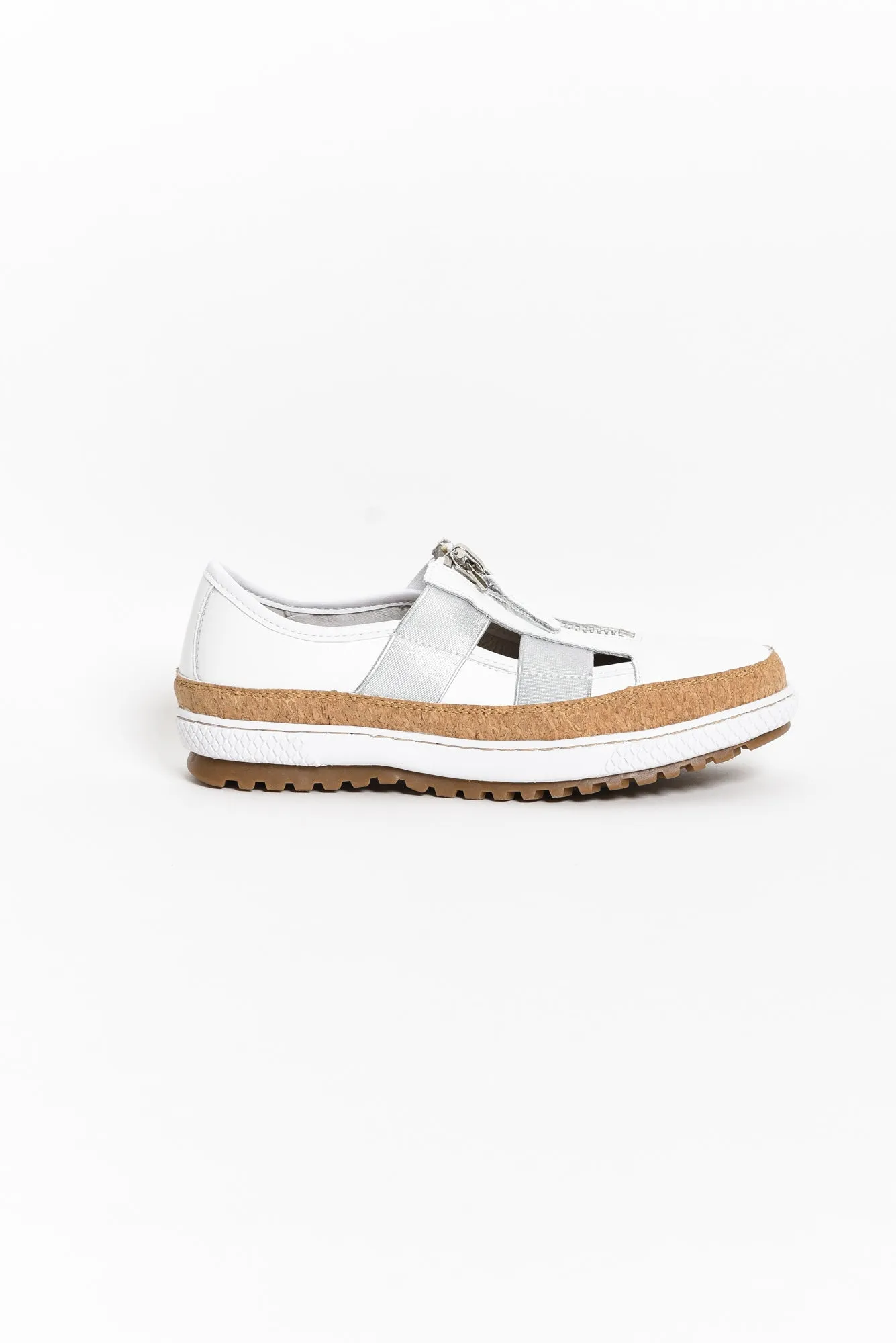 Galley White Leather Zip Sneaker sold by Blue Bungalow product image thumbnail 3