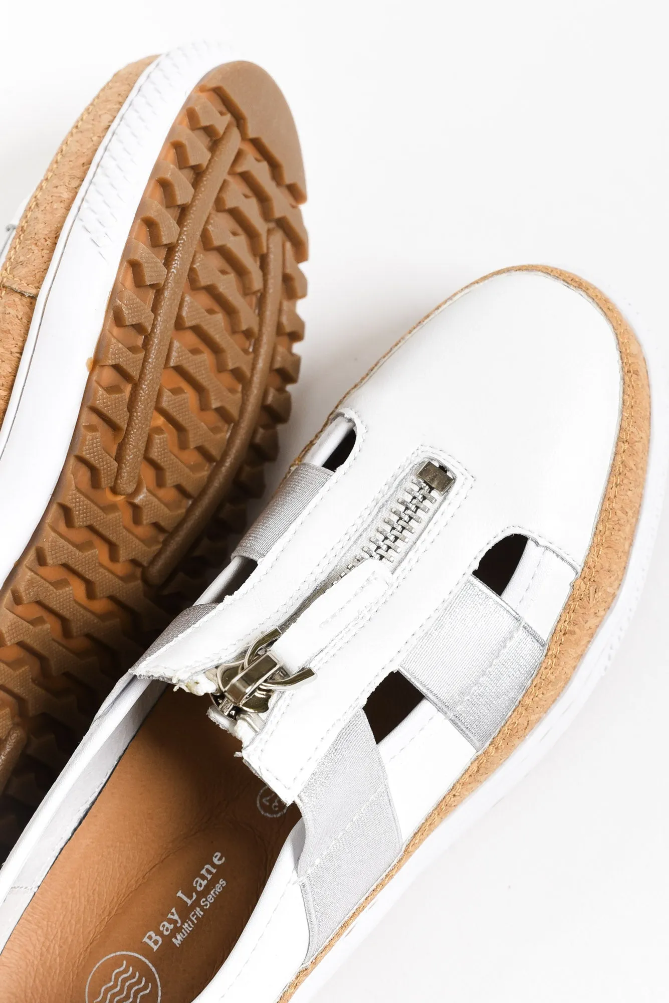 Galley White Leather Zip Sneaker sold by Blue Bungalow product image thumbnail 5