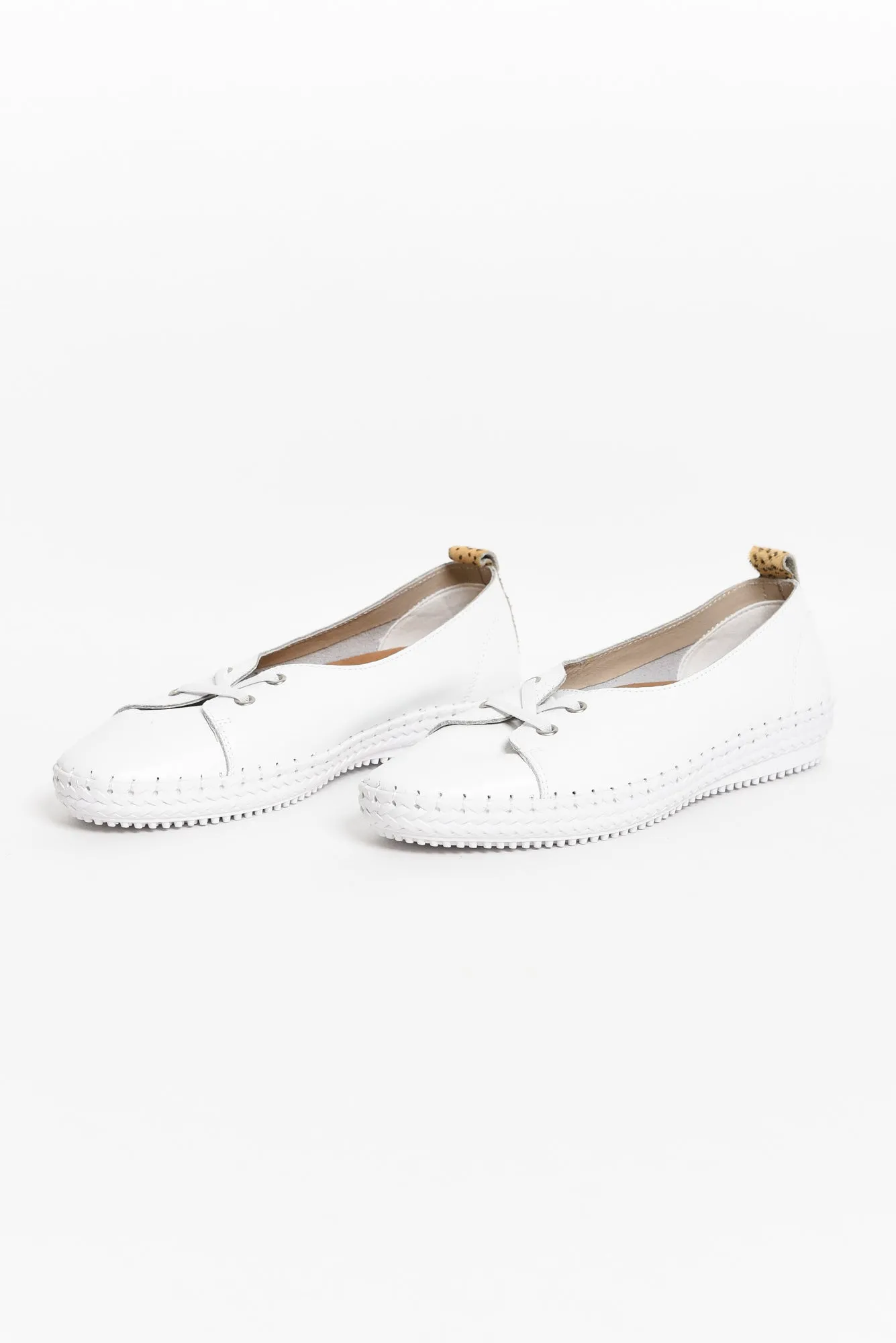 Shine White Cheetah Leather Loafer sold by Blue Bungalow