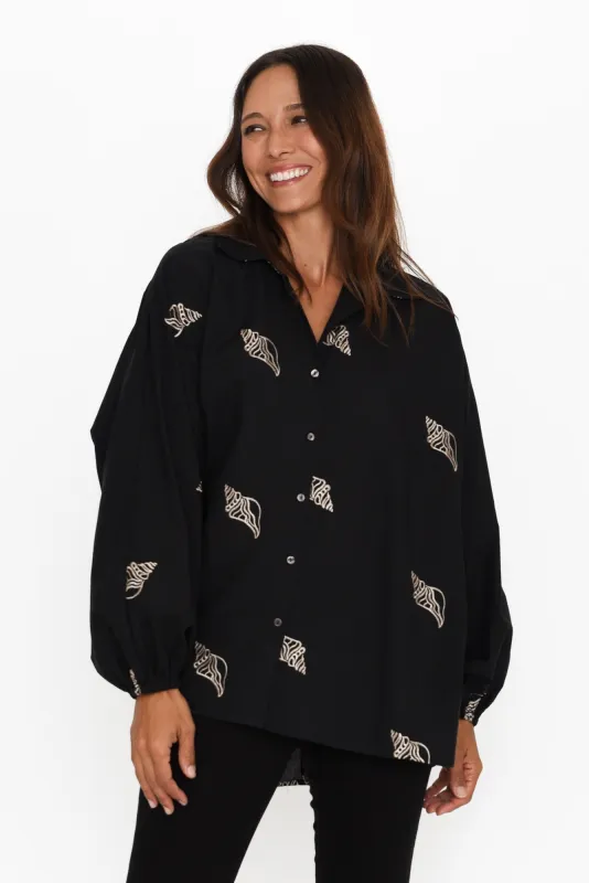Cliffside Black Shell Collared Shirt sold by Blue Bungalow