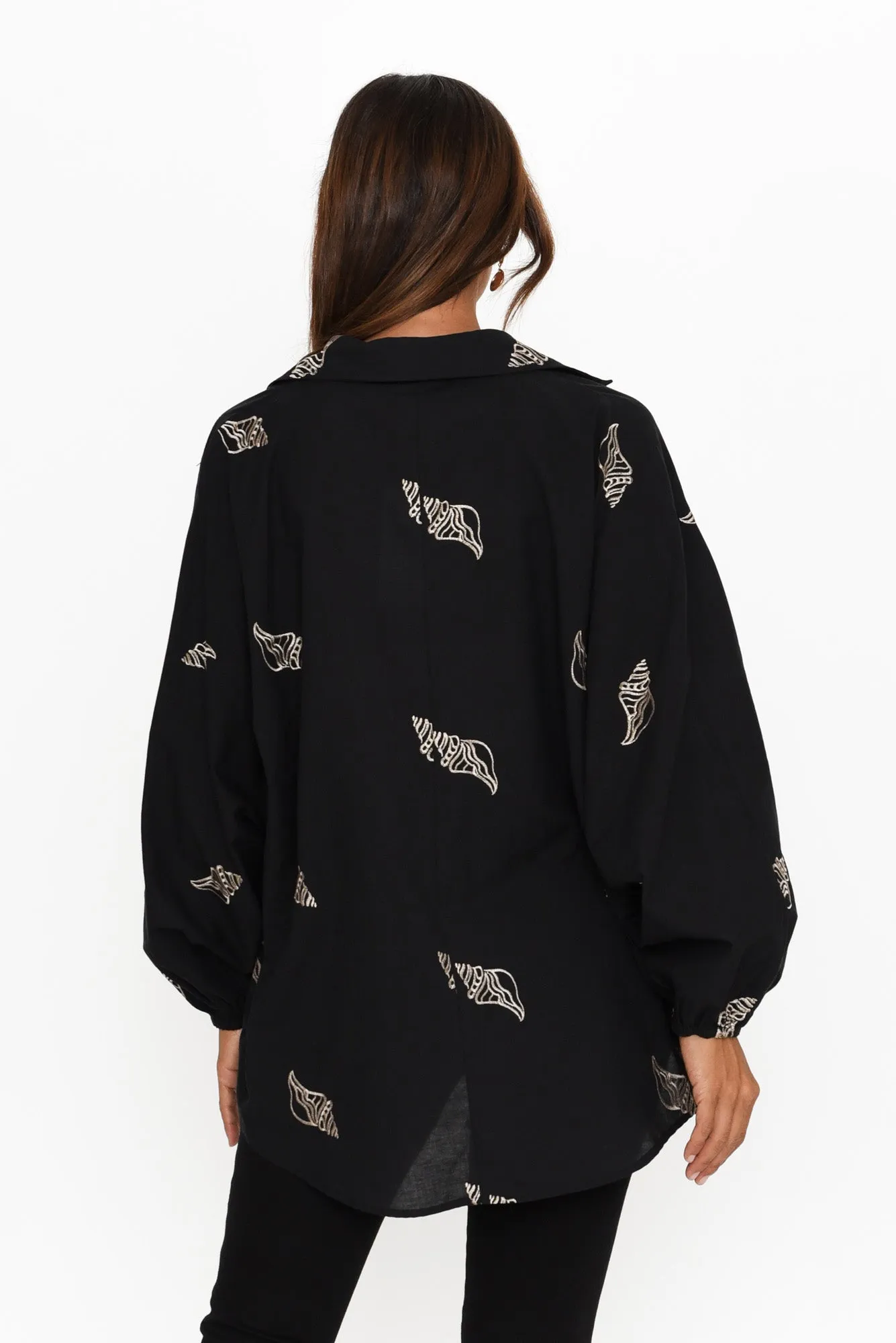 Cliffside Black Shell Collared Shirt sold by Blue Bungalow product image thumbnail 4