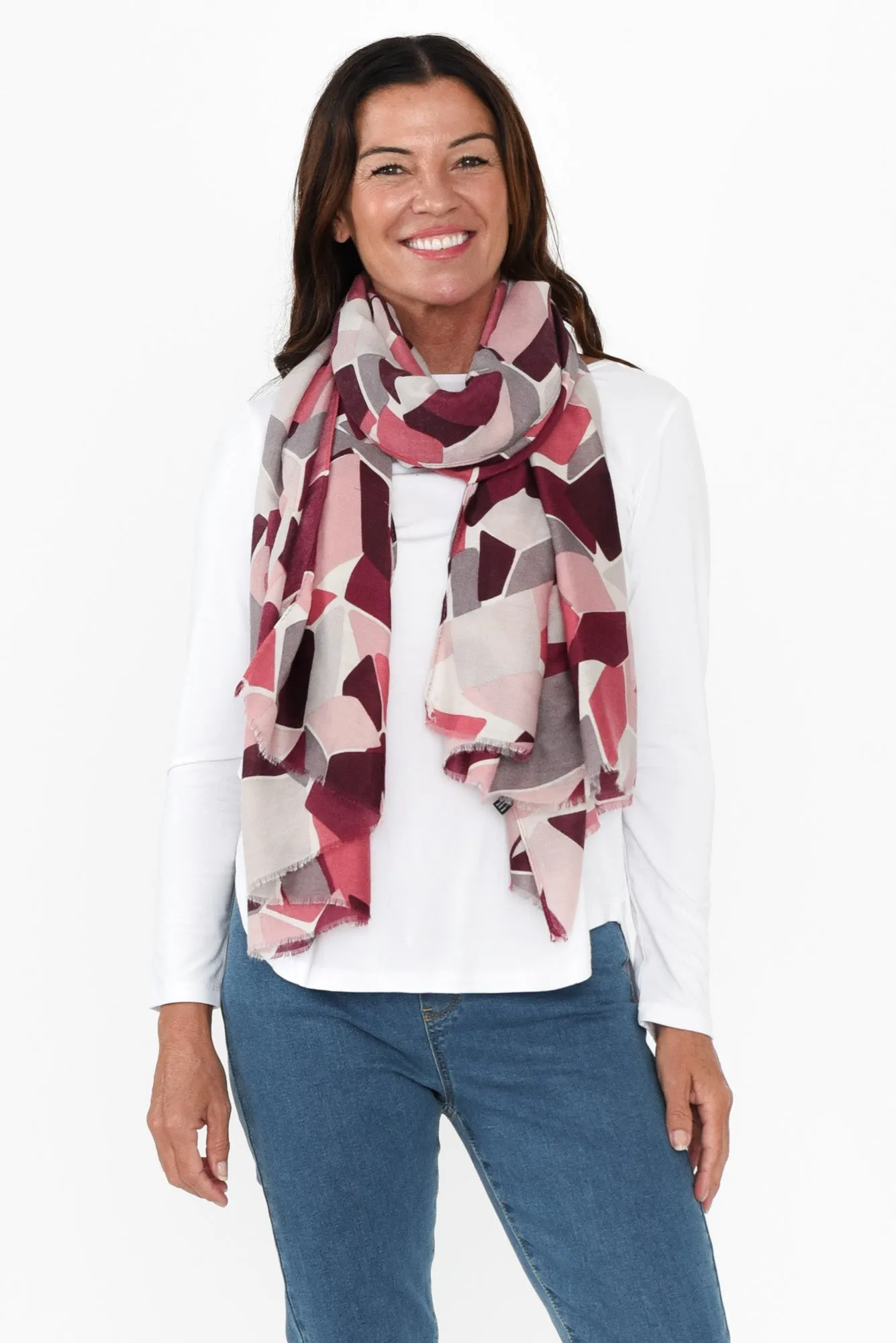 Lilla Pink Mosaic Scarf sold by Blue Bungalow