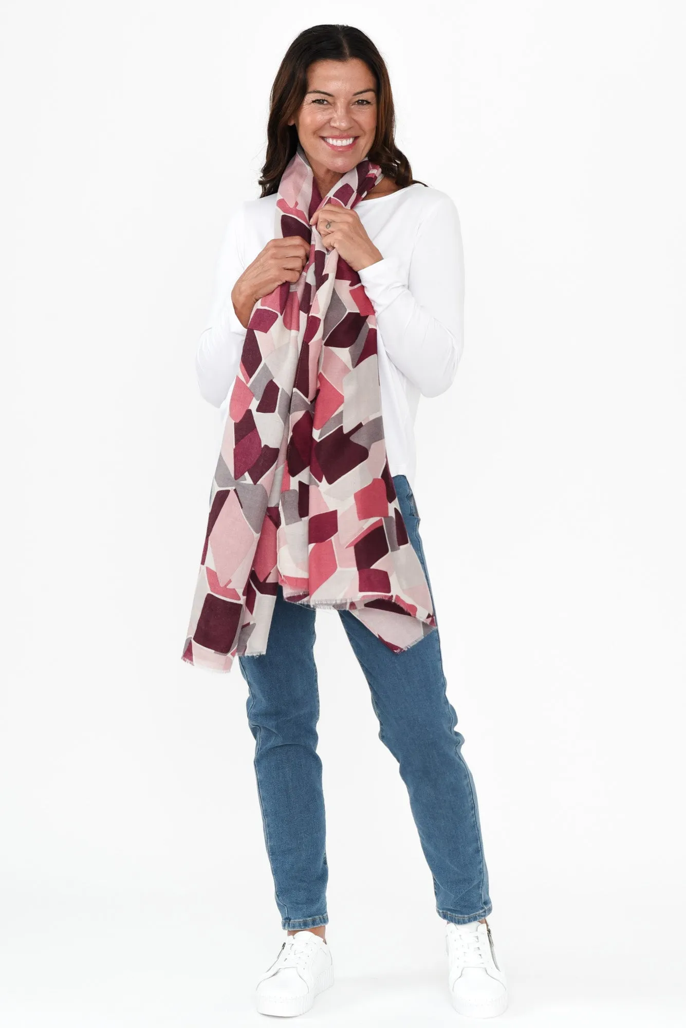 Lilla Pink Mosaic Scarf sold by Blue Bungalow product image thumbnail 3