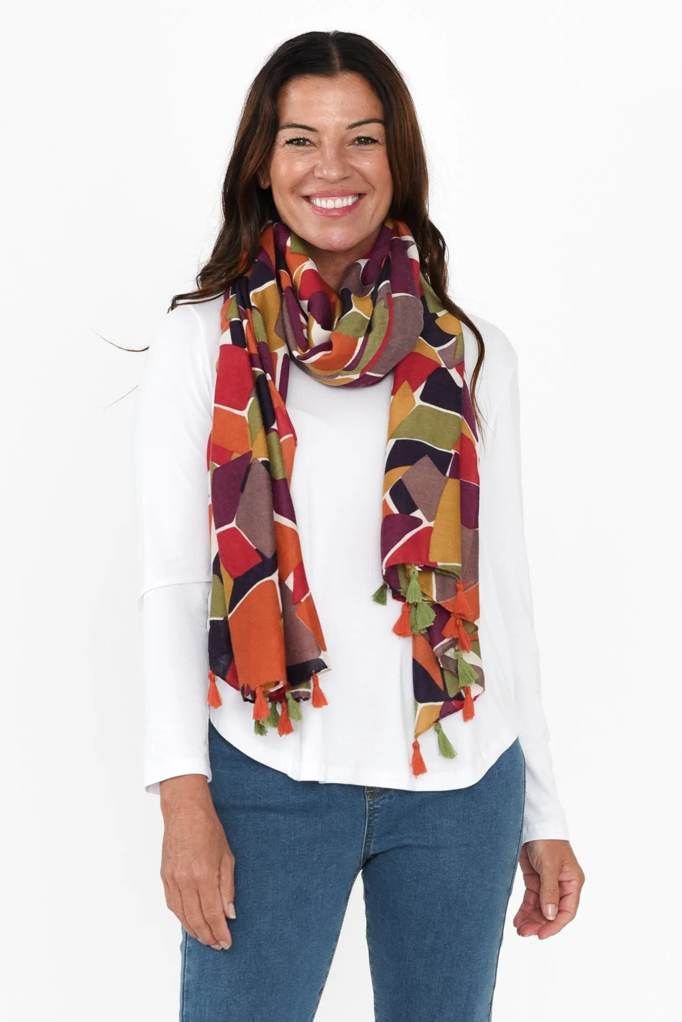 Lilla Multi Mosaic Scarf sold by Blue Bungalow