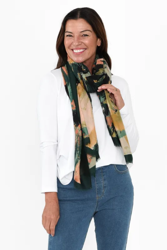 Fusion Teal Abstract Scarf sold by Blue Bungalow