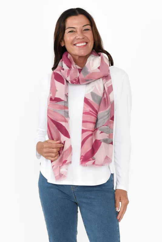 Burdekin Pink Leaf Scarf sold by Blue Bungalow