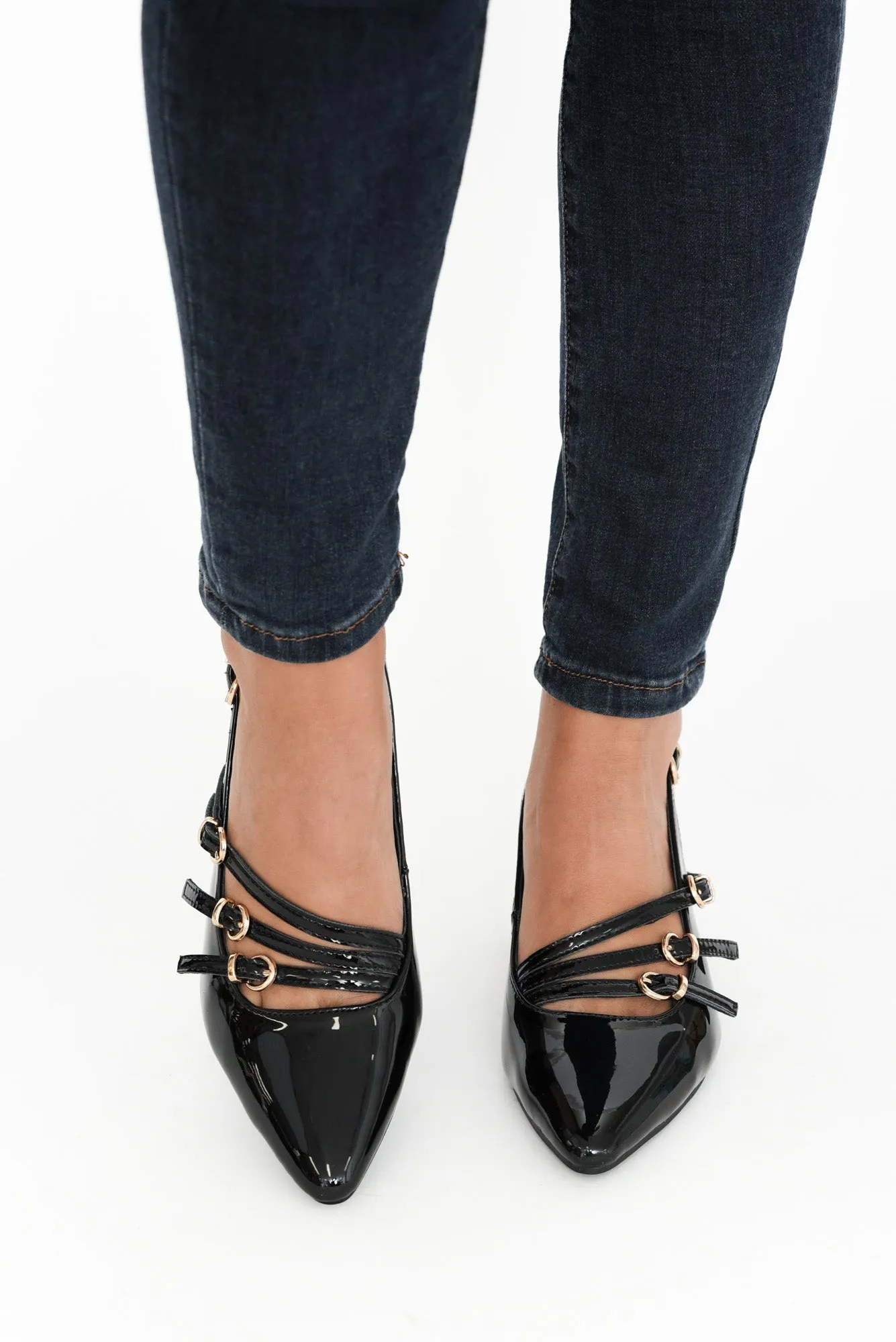 Duchess Black Patent Leather Slingback Heel sold by Blue Bungalow product image thumbnail 3