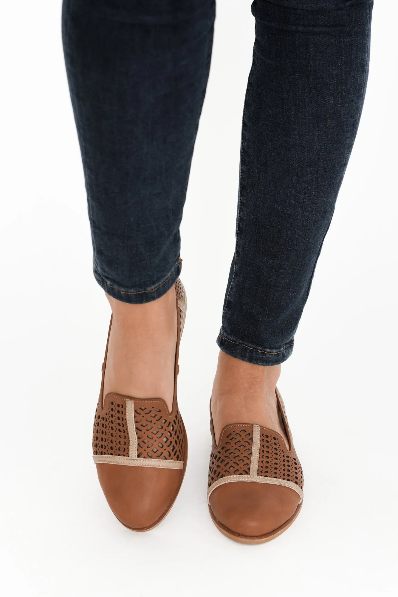 Bayliss Tan Leather Cut Out Loafer sold by Blue Bungalow product image thumbnail 3