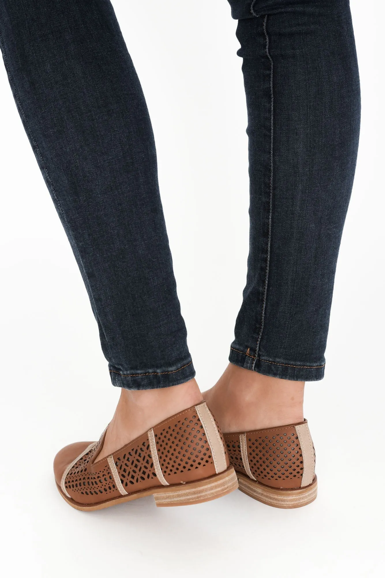 Bayliss Tan Leather Cut Out Loafer sold by Blue Bungalow product image thumbnail 2