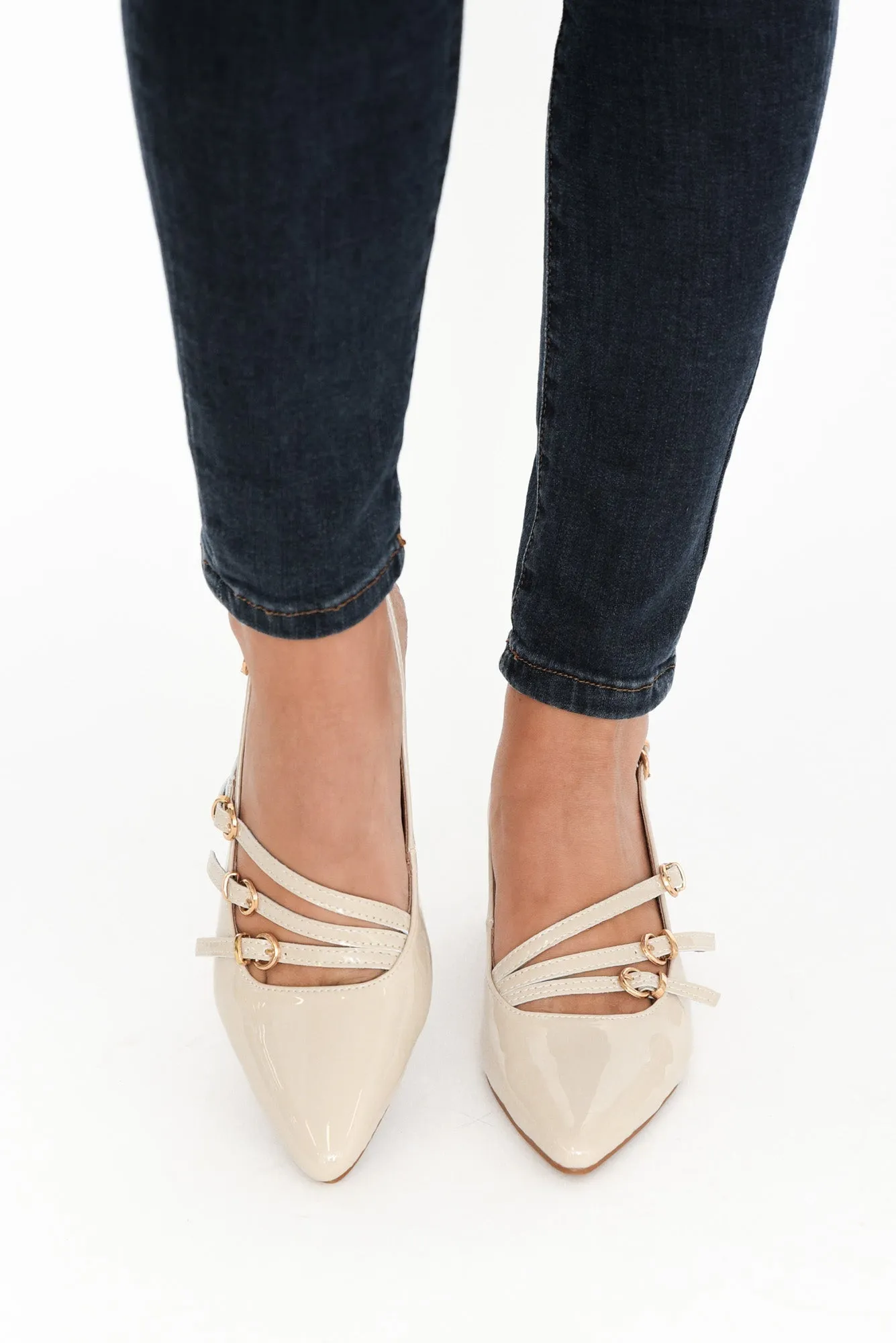 Duchess Bone Patent Leather Slingback Heel sold by Blue Bungalow product image thumbnail 3