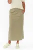 Minae Khaki Cotton Pocket Skirt sold by Blue Bungalow
