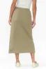 Minae Khaki Cotton Pocket Skirt sold by Blue Bungalow