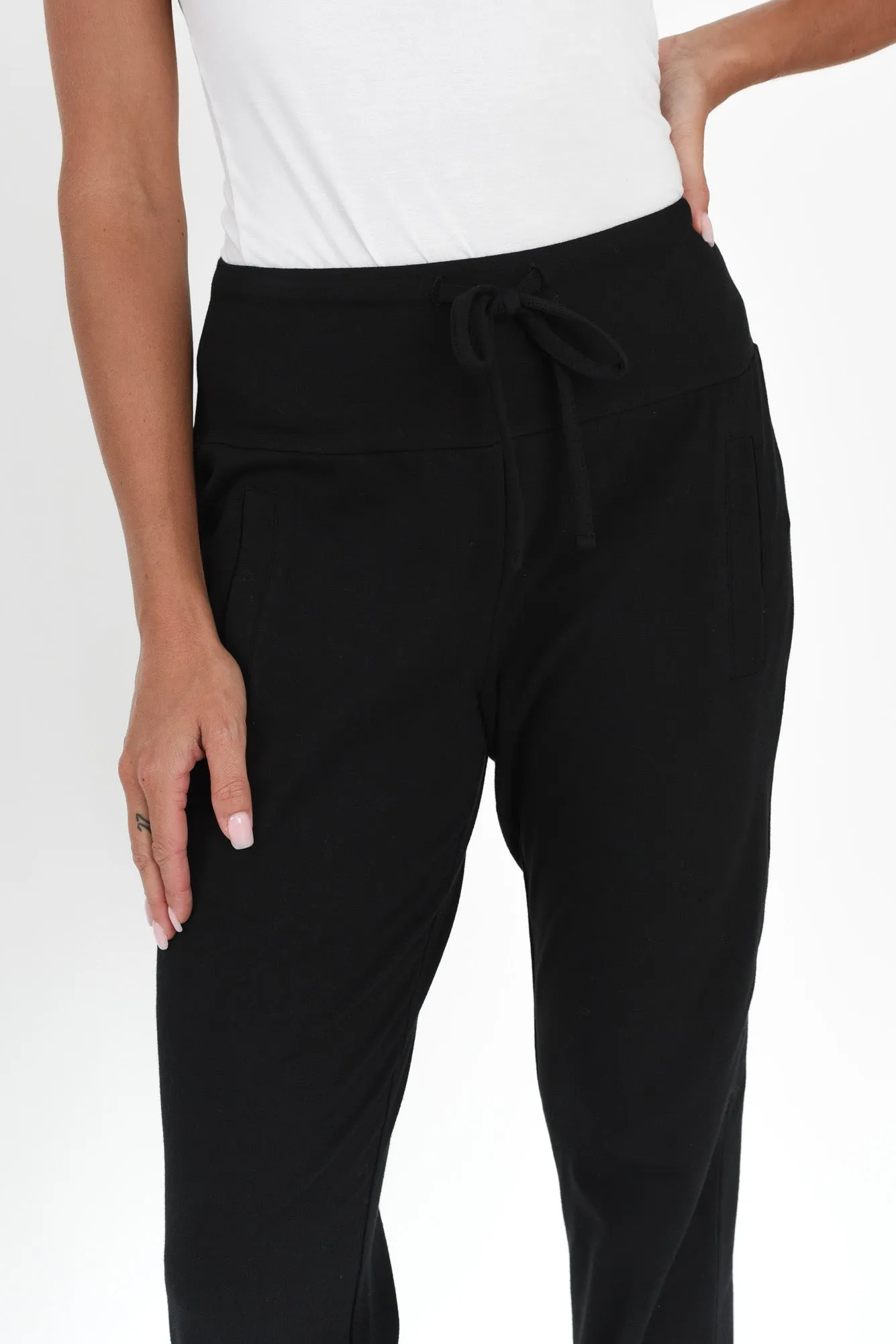 Poppy Black Cotton Sweatpants sold by Blue Bungalow product image thumbnail 3