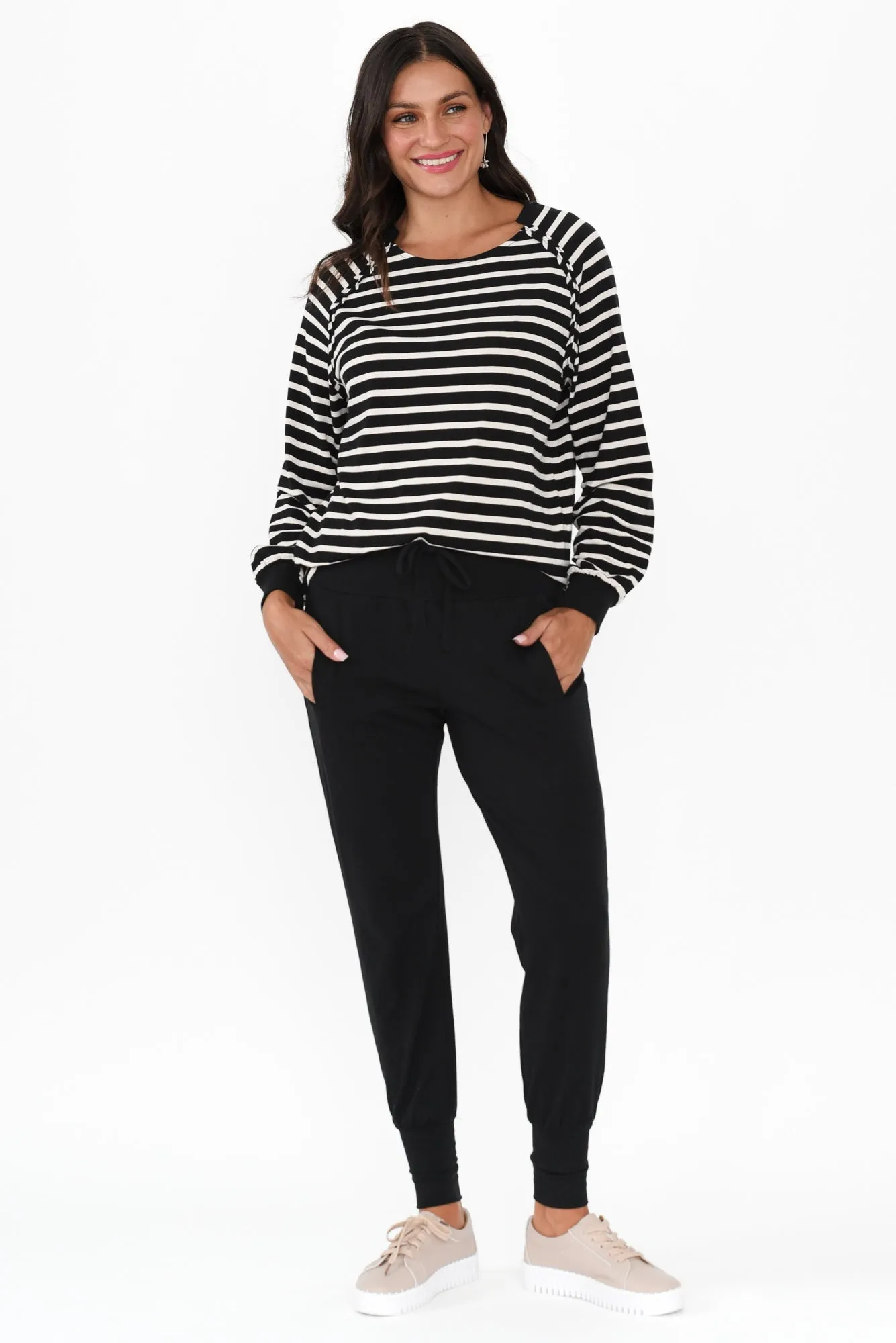 Poppy Black Cotton Sweatpants sold by Blue Bungalow product image thumbnail 2