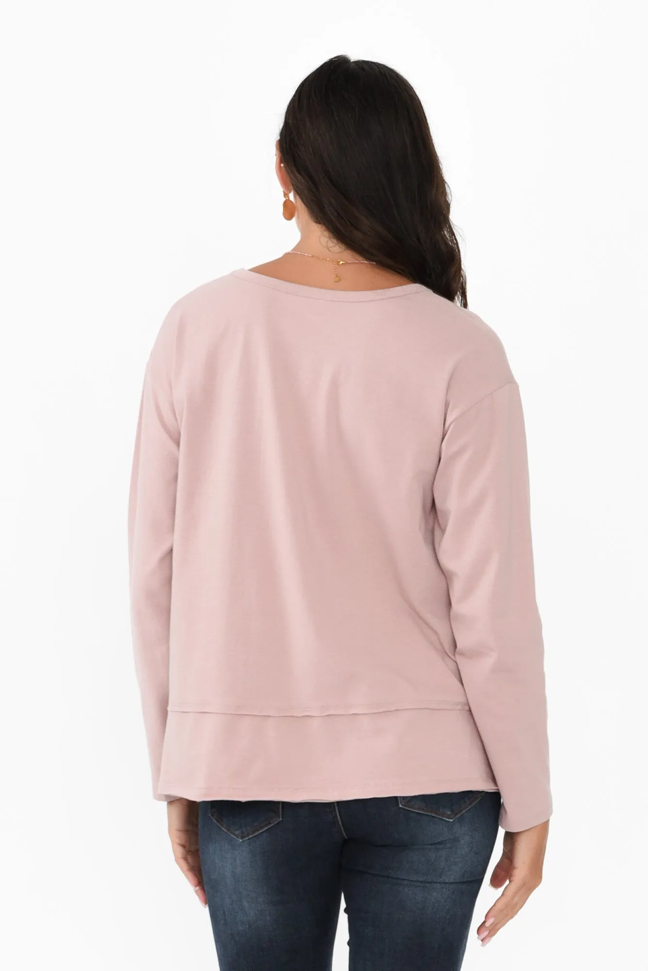Gloria Blush Cotton Long Sleeve Top sold by Blue Bungalow product image thumbnail 4