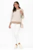 Sascha Beige Contrast Knit Jumper sold by Blue Bungalow