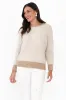 Sascha Beige Contrast Knit Jumper sold by Blue Bungalow