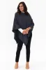 Amy Navy Wool Blend Poncho sold by Blue Bungalow