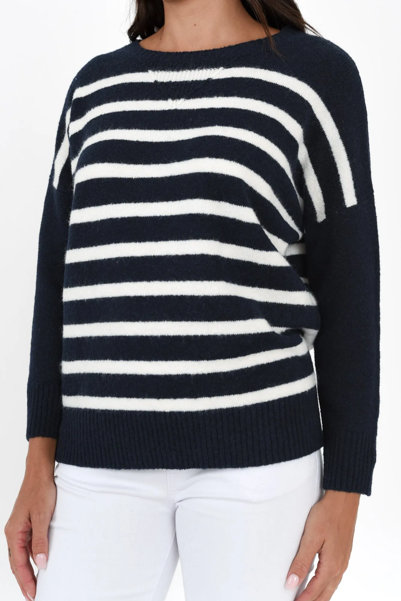 Sascha Navy Stripe Knit Jumper sold by Blue Bungalow product image thumbnail 5