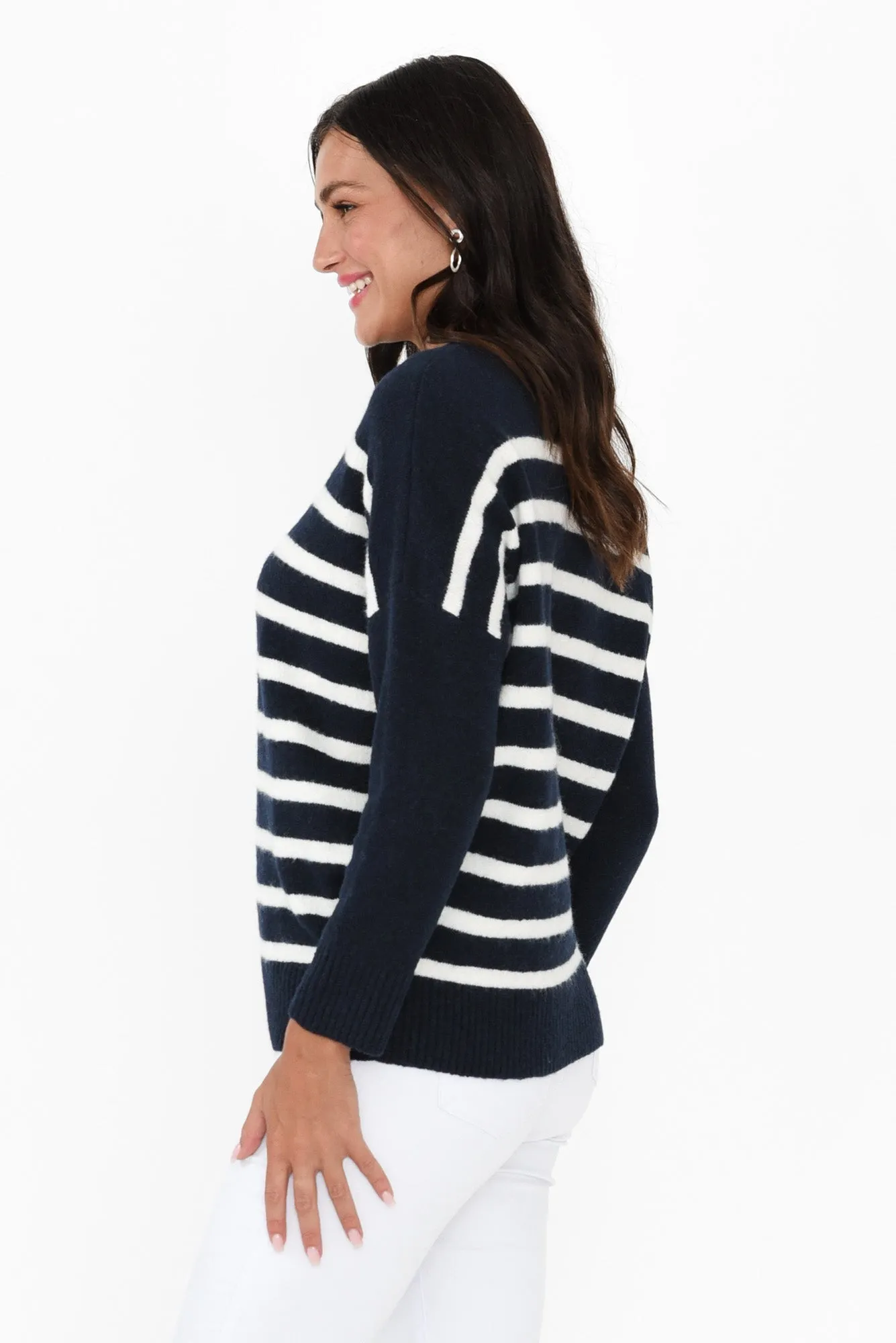 Sascha Navy Stripe Knit Jumper sold by Blue Bungalow product image thumbnail 3