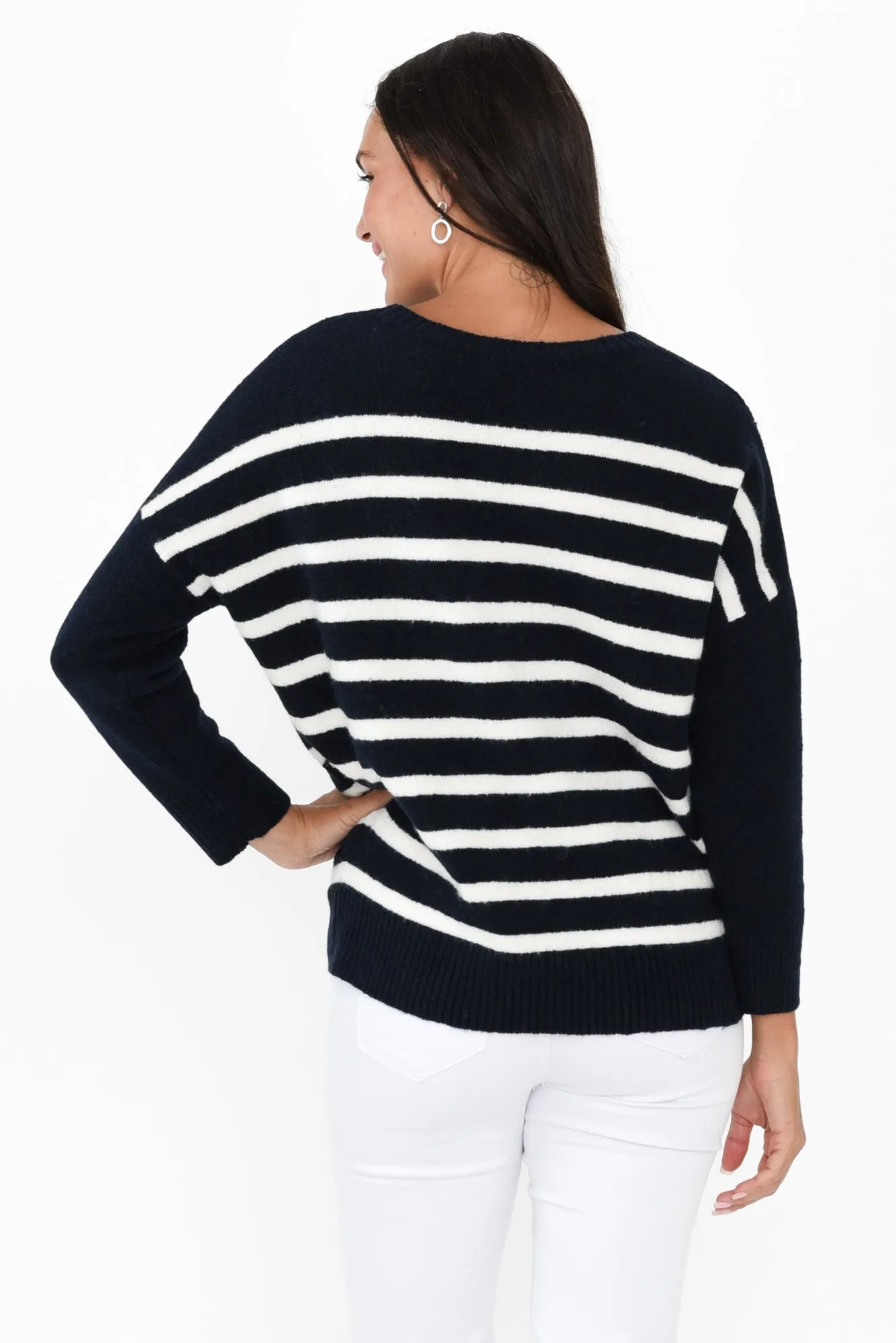 Sascha Navy Stripe Knit Jumper sold by Blue Bungalow product image thumbnail 4