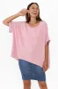 Elaine Pink Cotton Cheesecloth Top sold by Blue Bungalow