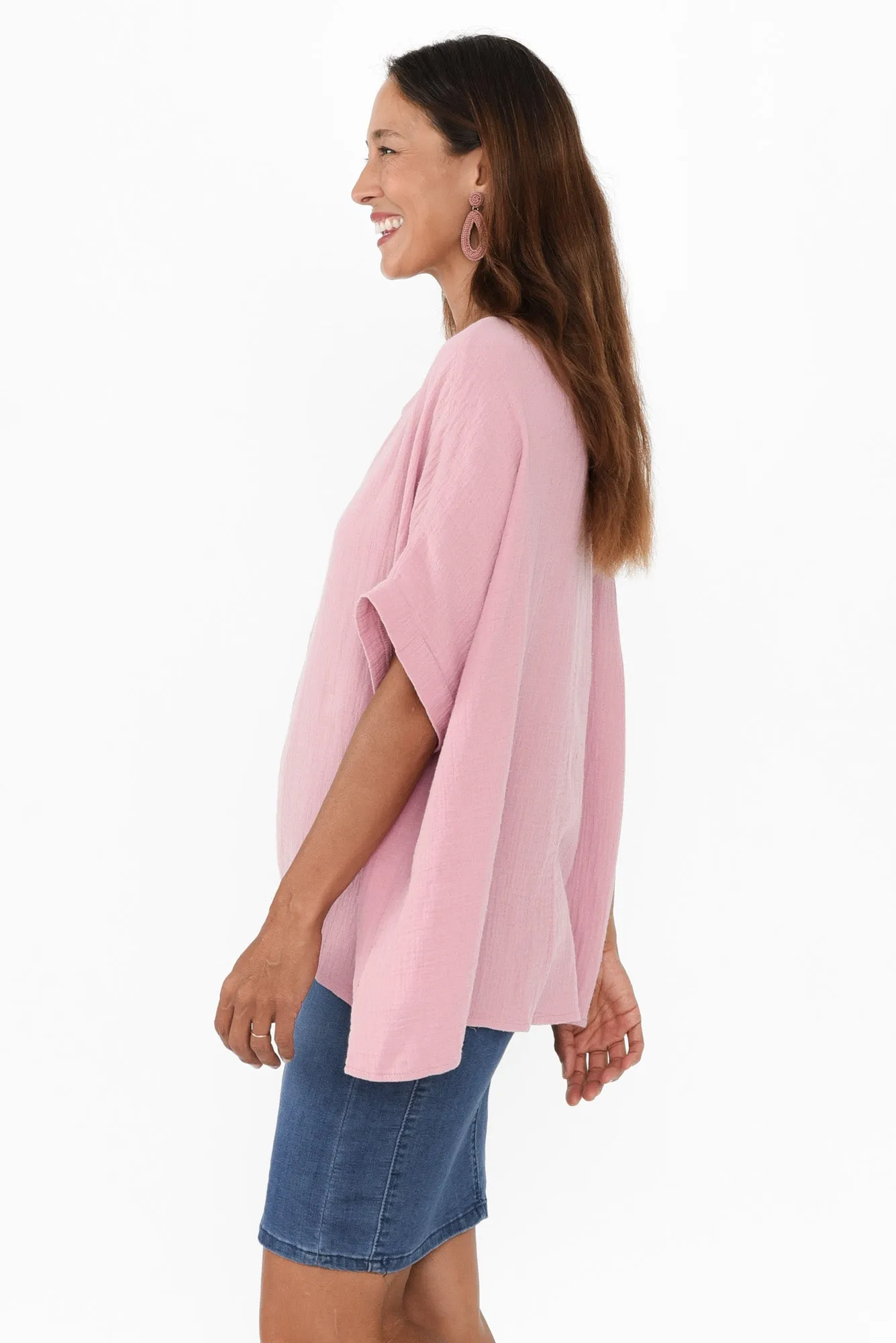 Elaine Pink Cotton Cheesecloth Top sold by Blue Bungalow product image thumbnail 4
