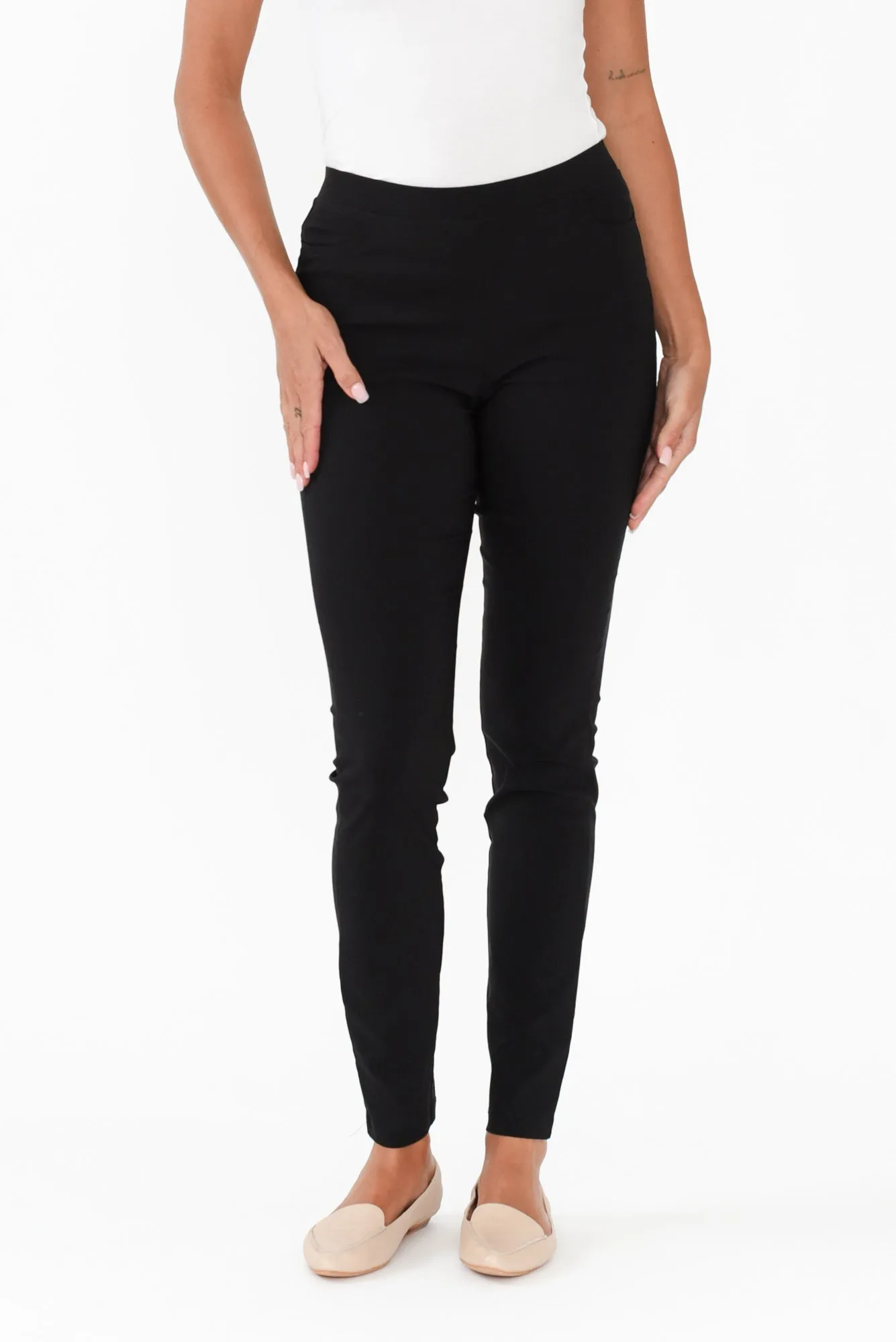 Zara Black Stretch Full Length Pants sold by Blue Bungalow