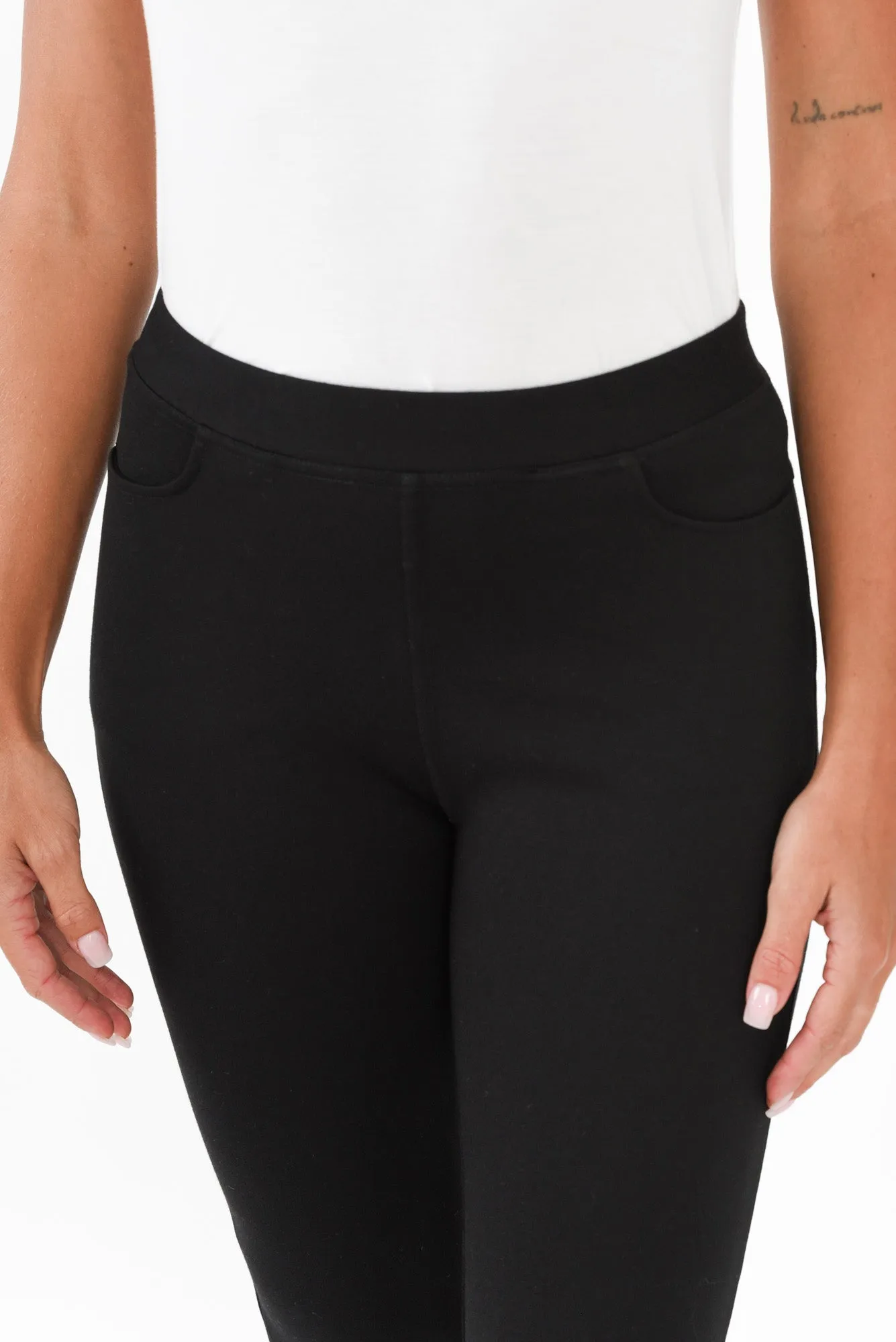 Zara Black Stretch Full Length Pants sold by Blue Bungalow product image thumbnail 5