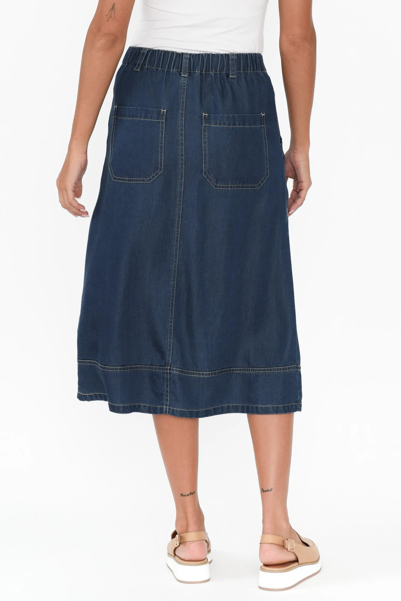 Yvonne Mid Wash Tencel Midi Skirt sold by Blue Bungalow product image thumbnail 5