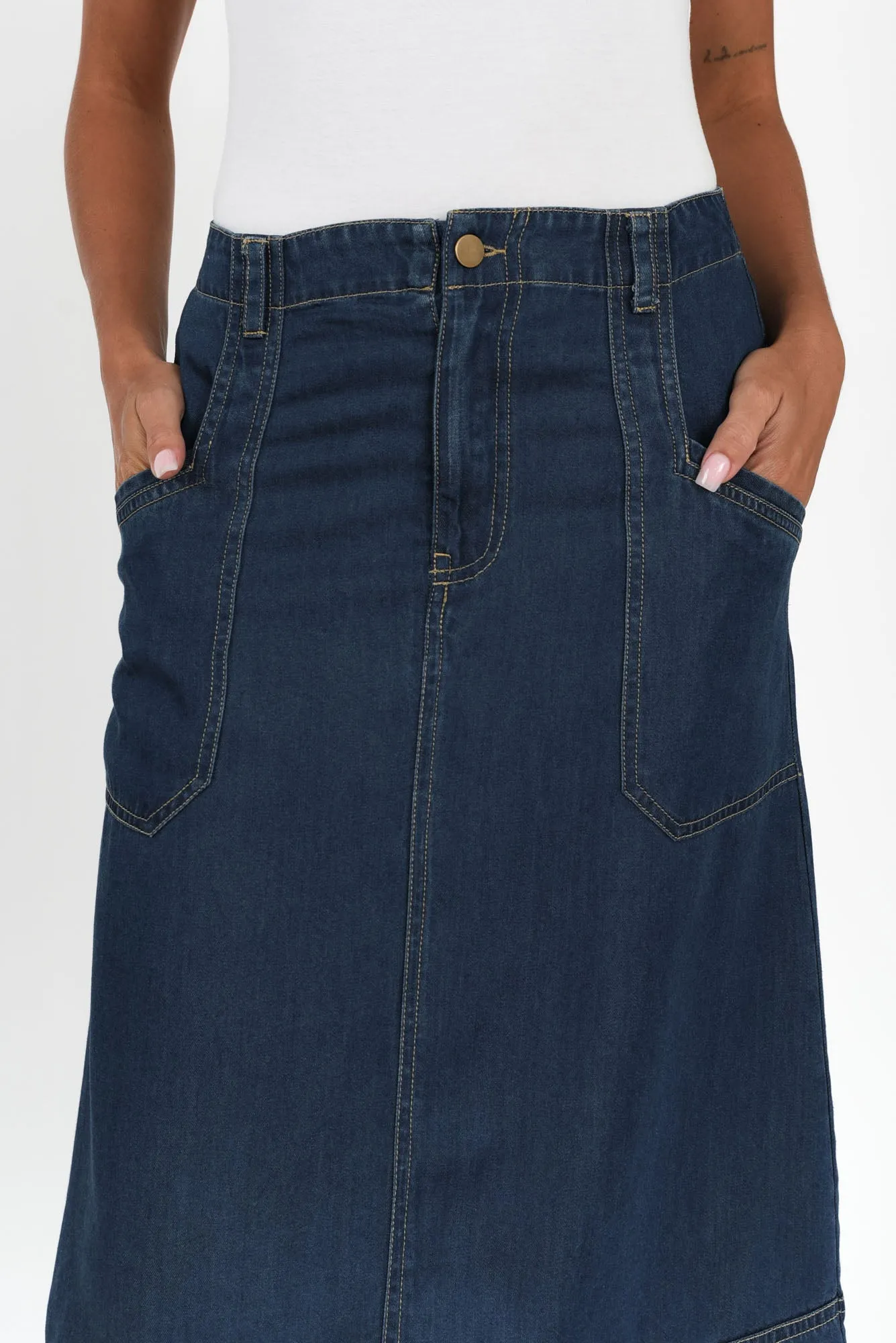 Yvonne Mid Wash Tencel Midi Skirt sold by Blue Bungalow product image thumbnail 3