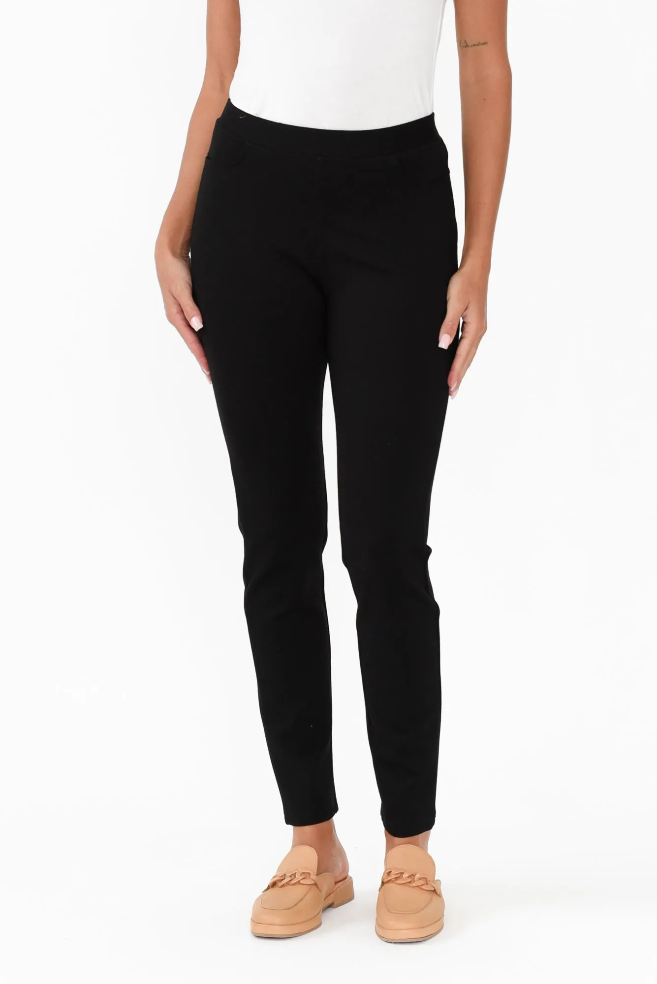 Leona Black Ponte Pants sold by Blue Bungalow