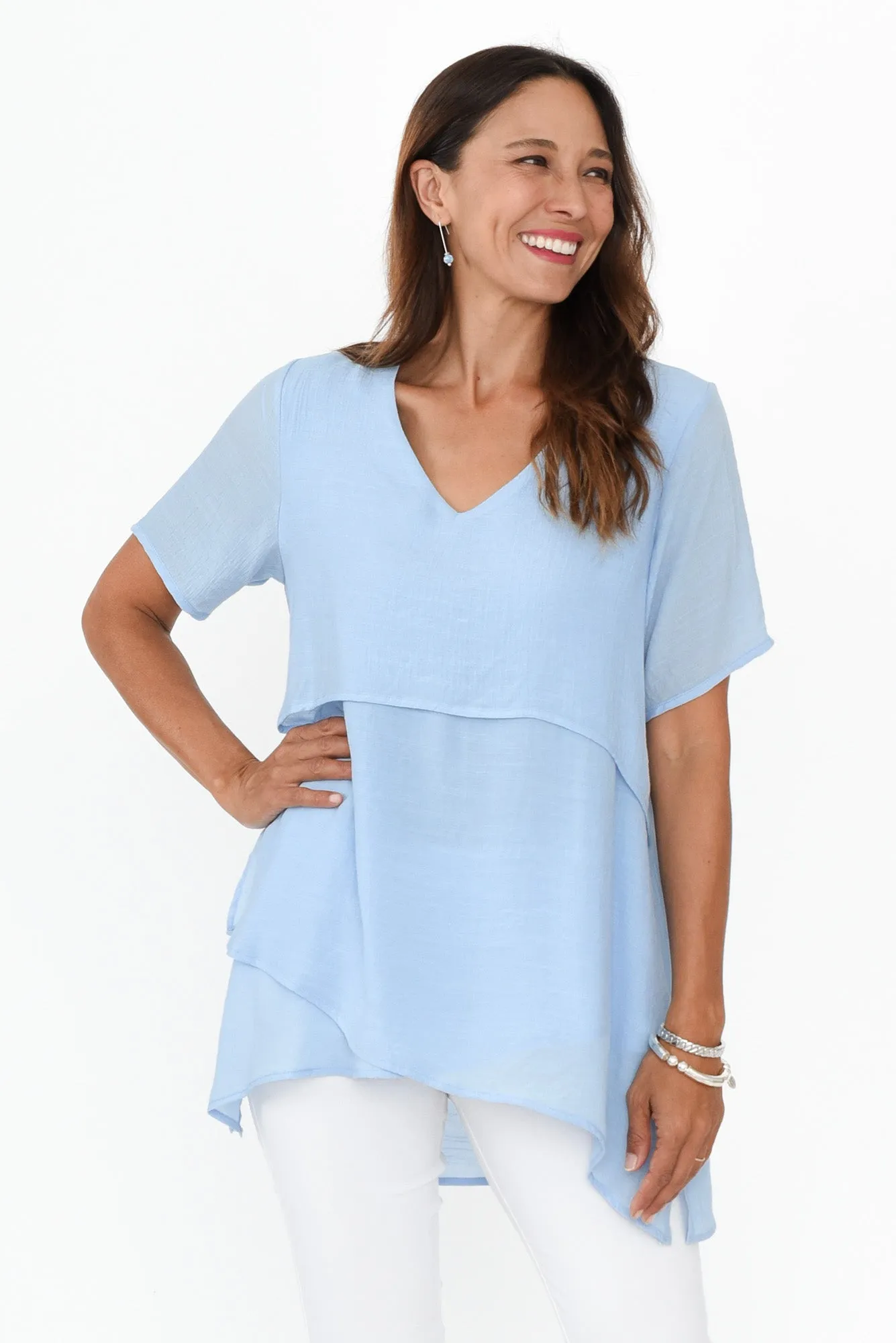 Alvina Sky Layered Tunic Top sold by Blue Bungalow