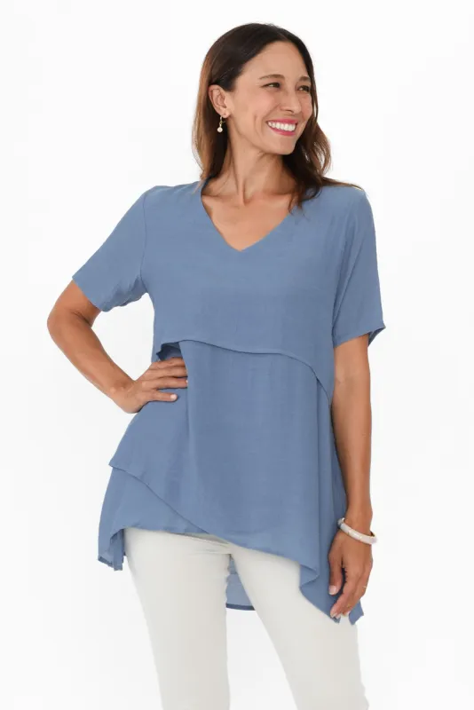 Alvina Steel Layered Tunic Top sold by Blue Bungalow
