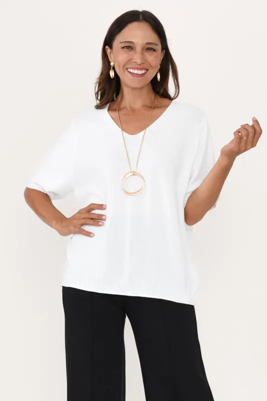 Blaine White Cotton Knit Top sold by Blue Bungalow