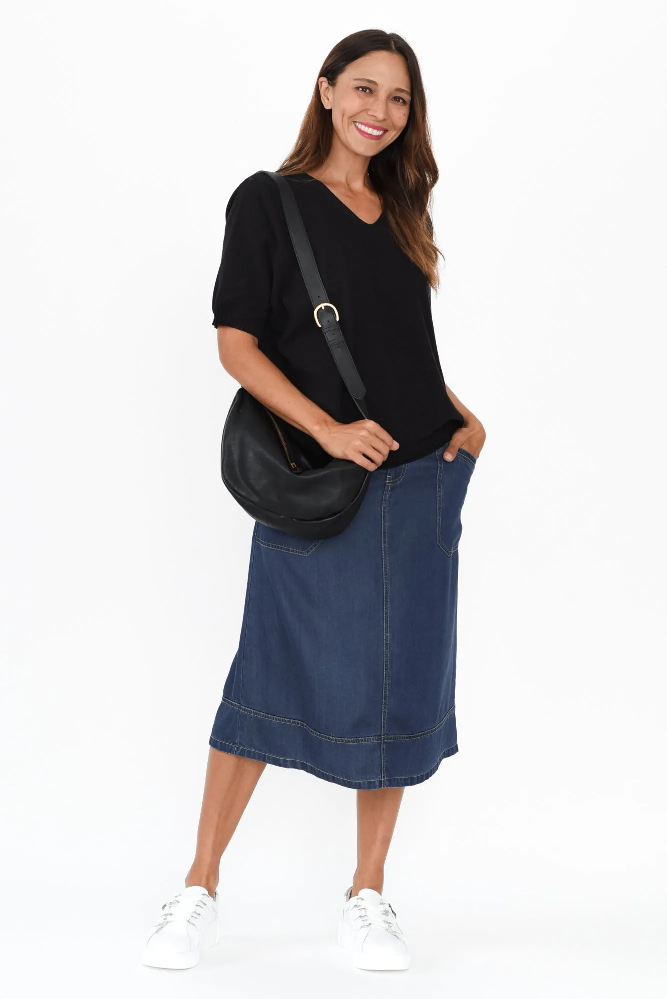 Blaine Black Cotton Knit Top sold by Blue Bungalow product image thumbnail 2
