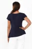 Eve Navy Bamboo Asymmetrical Top sold by Blue Bungalow