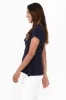 Eve Navy Bamboo Asymmetrical Top sold by Blue Bungalow
