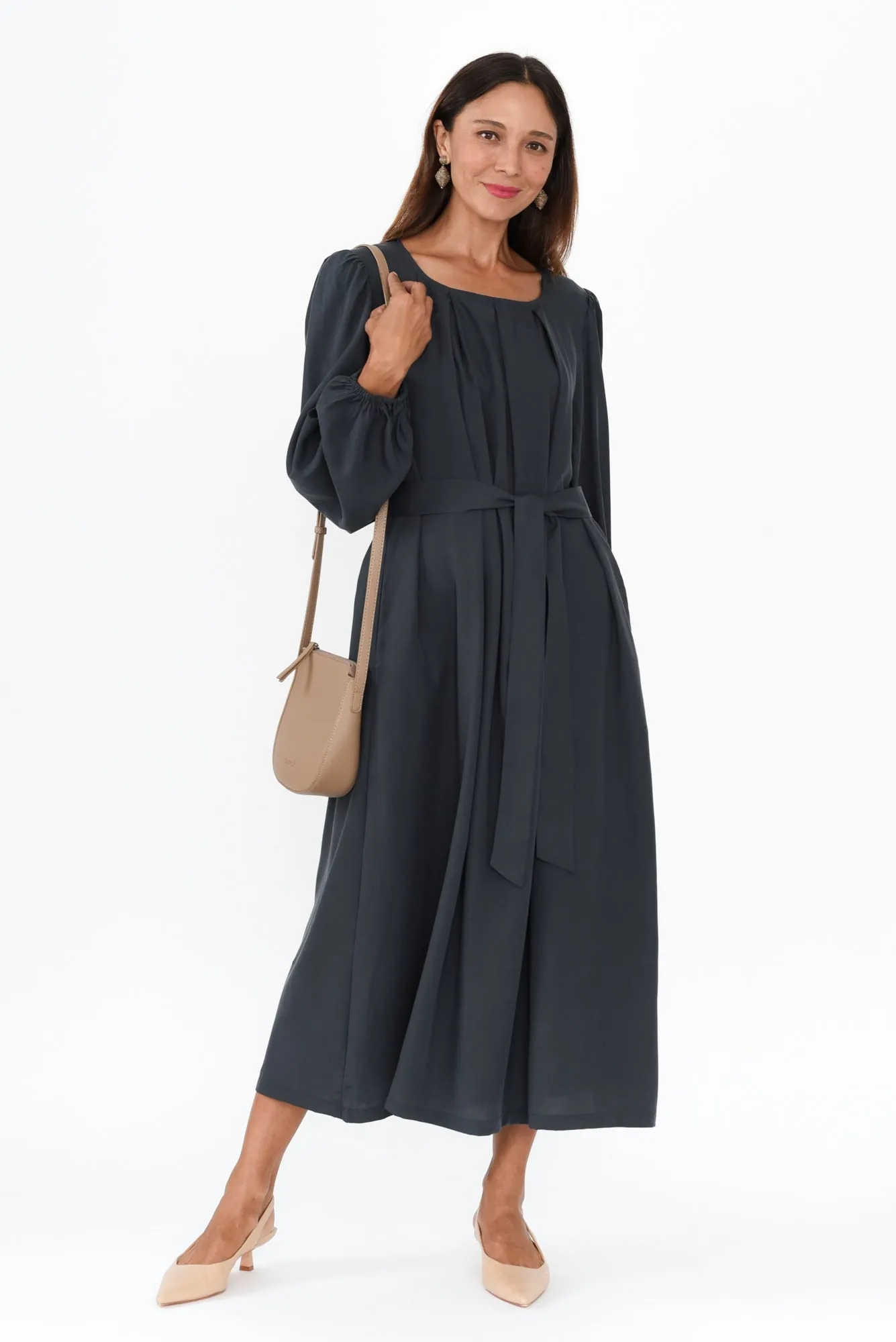 Jade Navy Puff Sleeve Dress sold by Blue Bungalow product image thumbnail 2