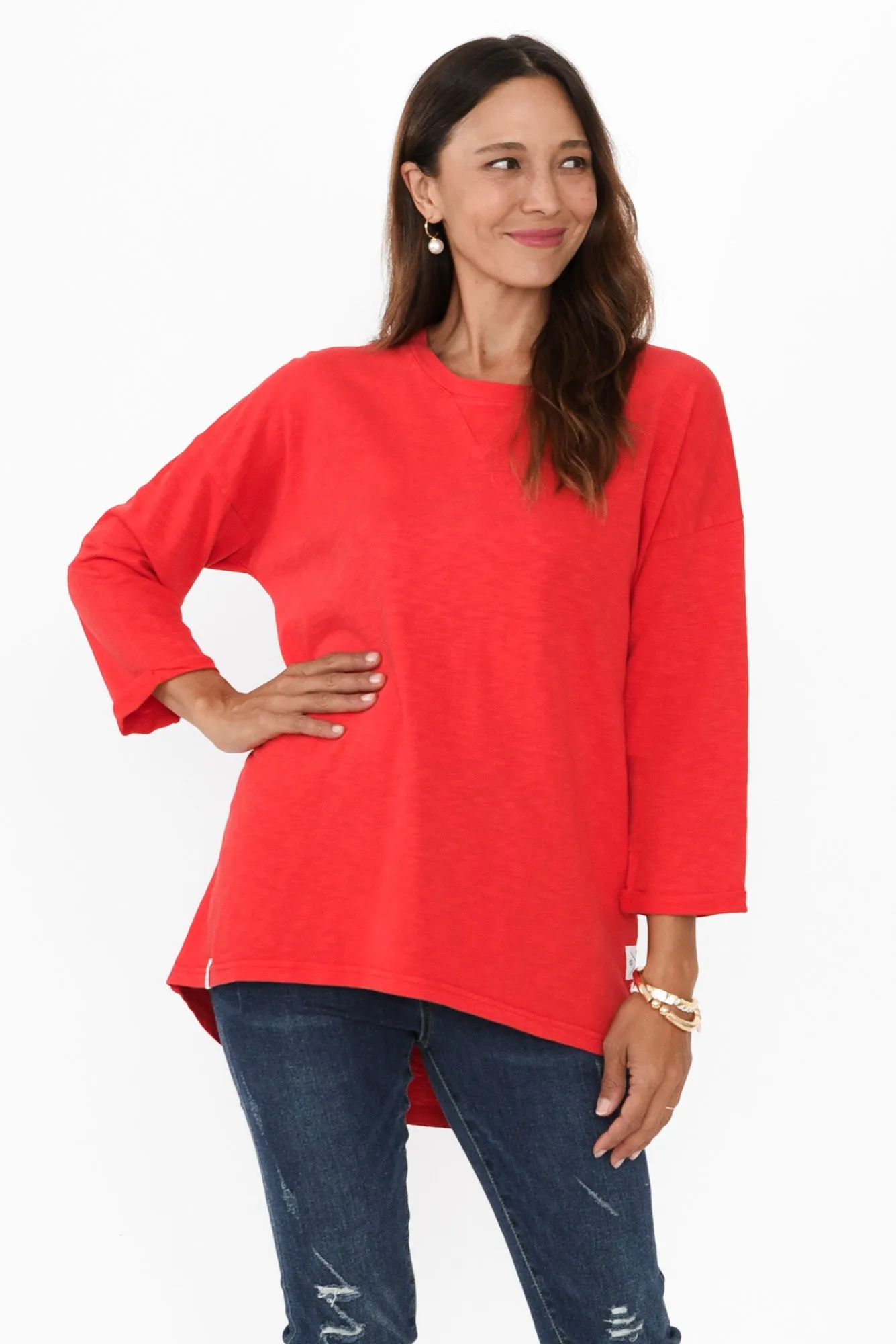 Annie Red Cotton Top sold by Blue Bungalow