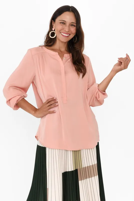 Luxe Peach Gloss Tunic sold by Blue Bungalow