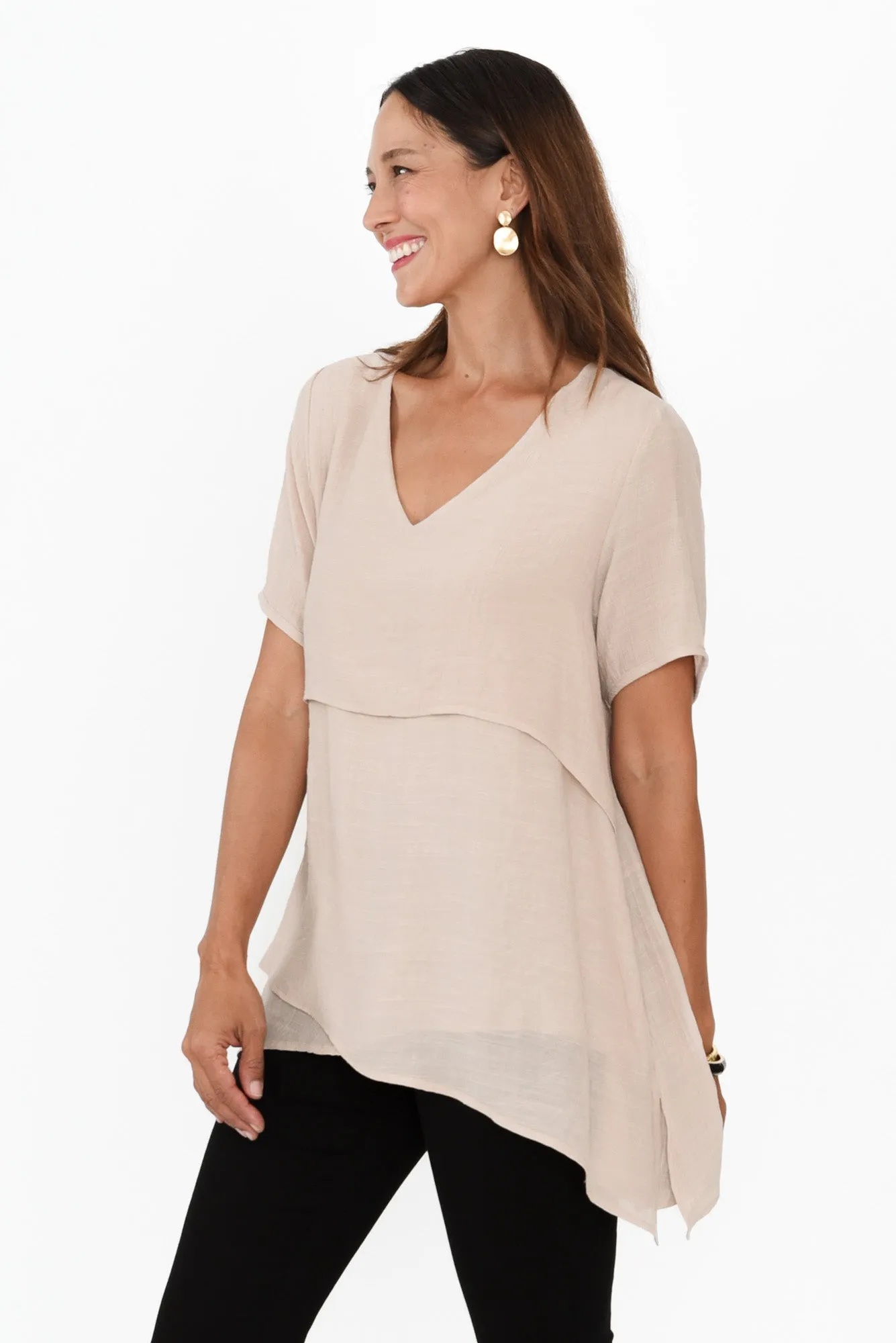 Alvina Natural Layered Tunic Top sold by Blue Bungalow product image thumbnail 3