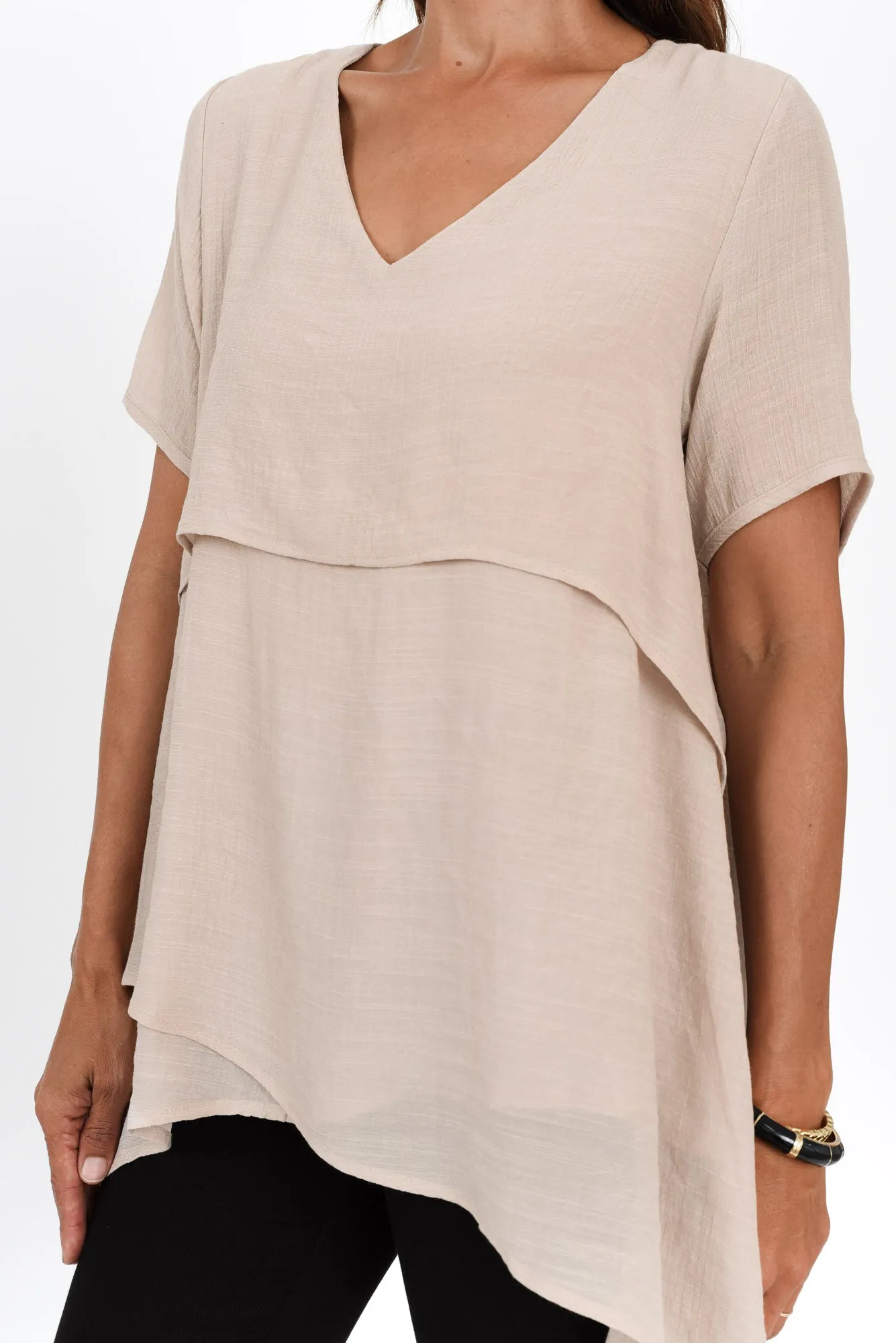 Alvina Natural Layered Tunic Top sold by Blue Bungalow product image thumbnail 5