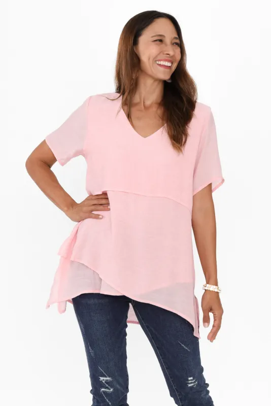 Alvina Pink Layered Tunic Top sold by Blue Bungalow