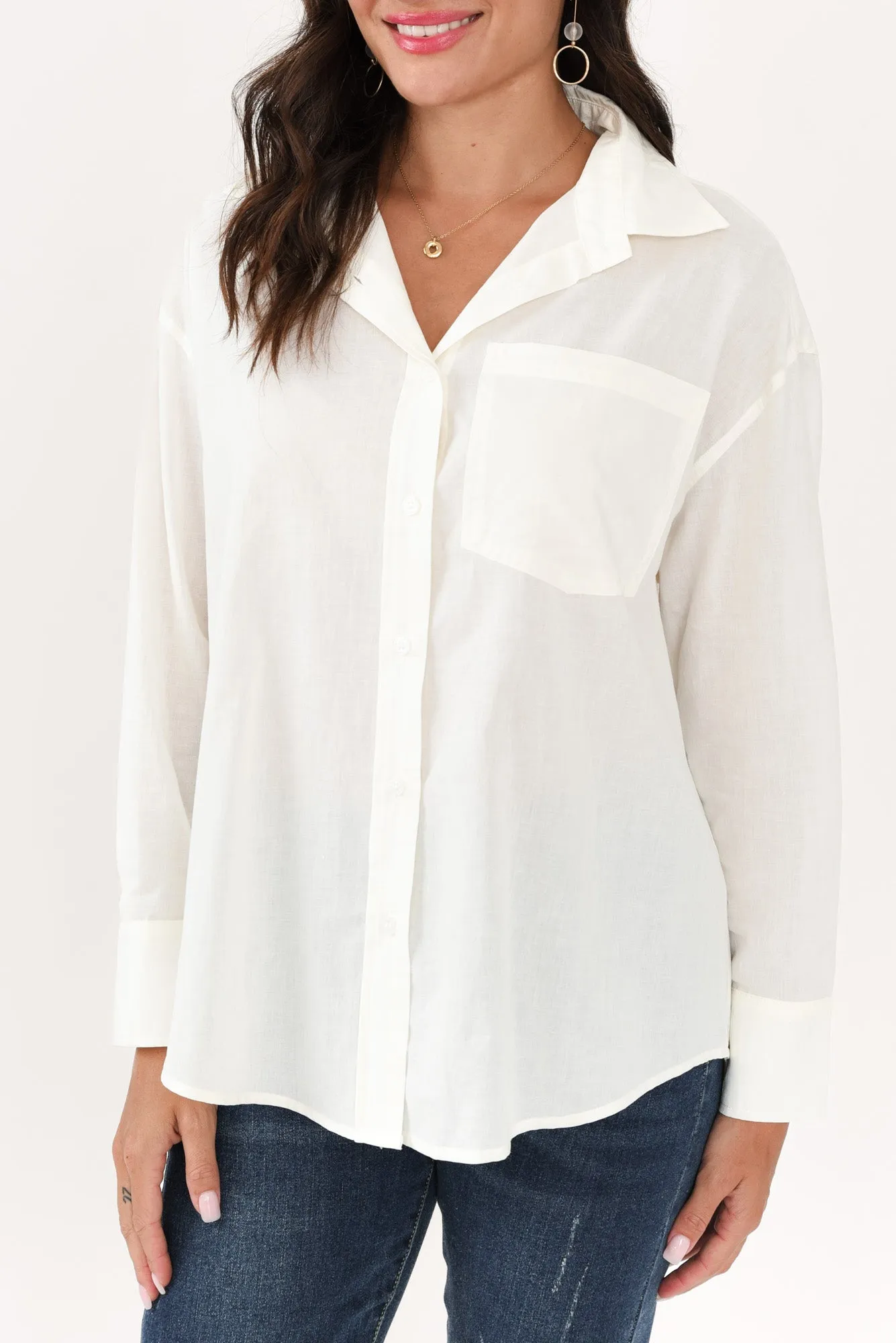 Seattle Ivory Cotton Shirt sold by Blue Bungalow product image thumbnail 5