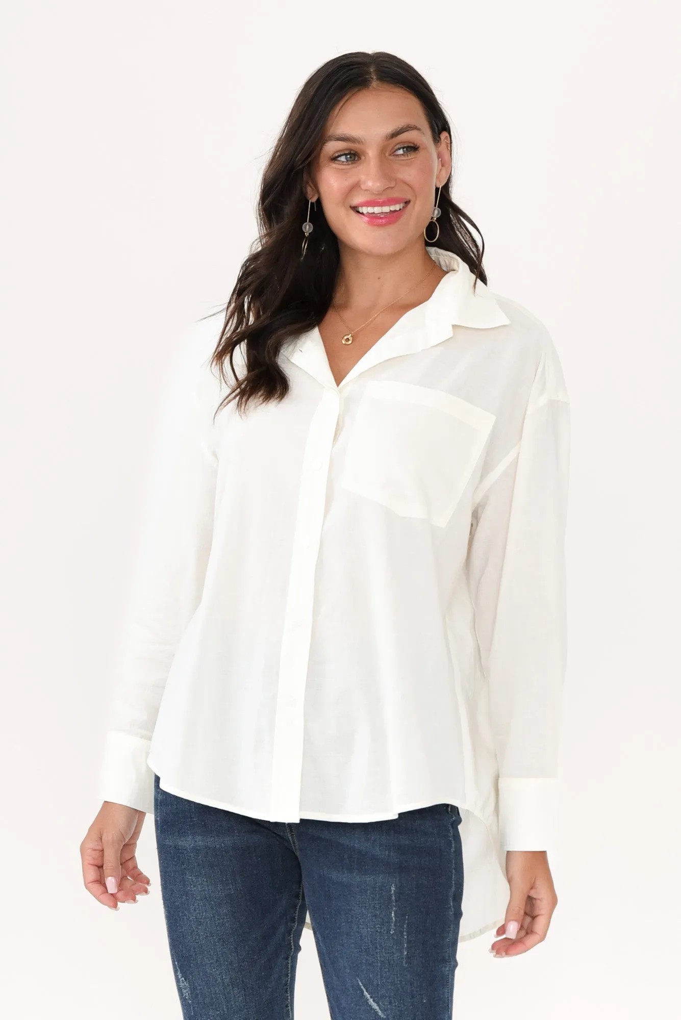 Seattle Ivory Cotton Shirt sold by Blue Bungalow